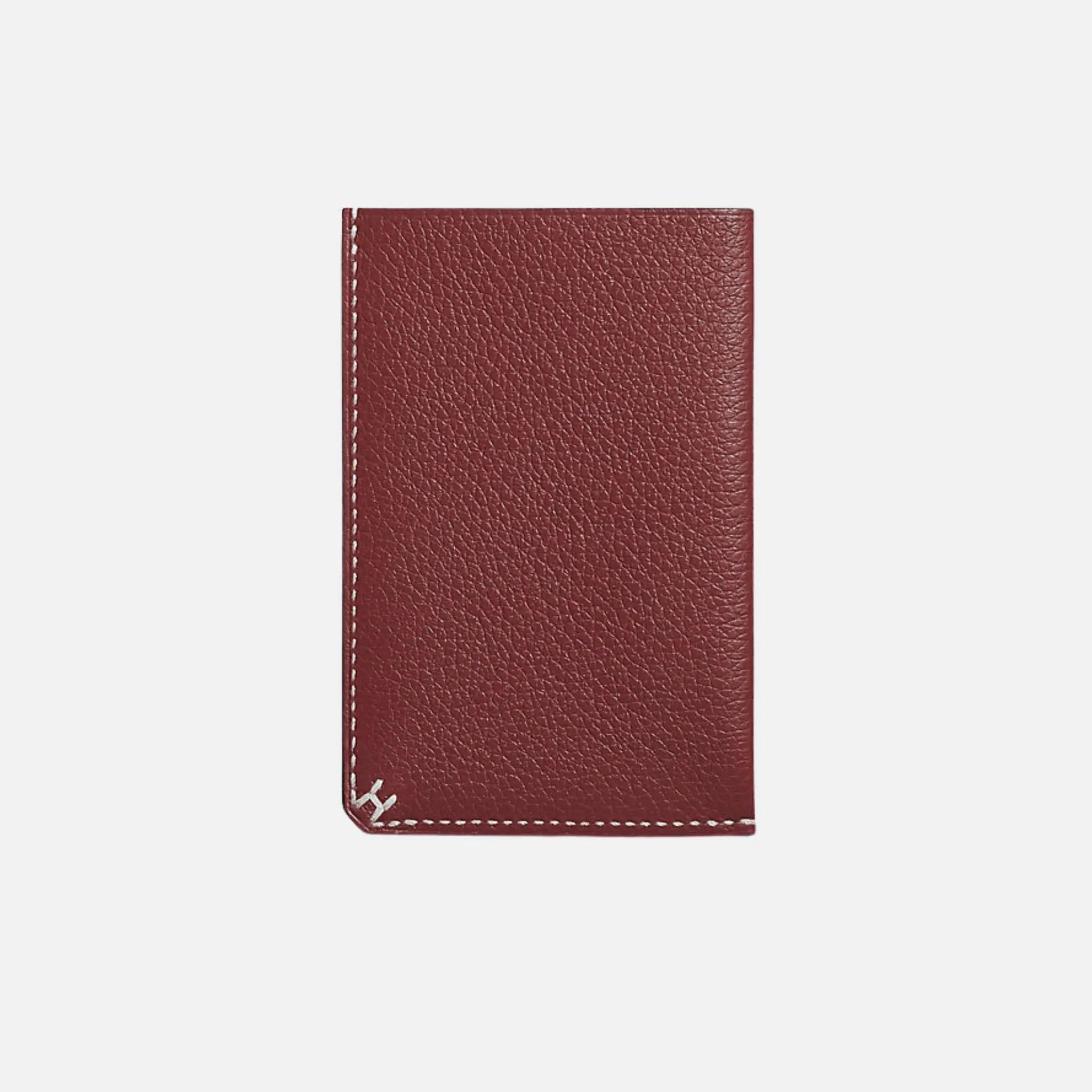 Hermes H Sellier Card Holder Evercolor Calfskin, Rouge H, Front
