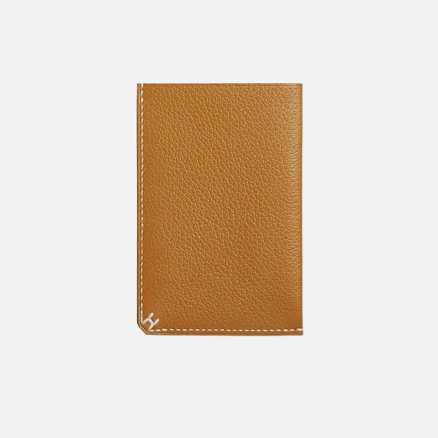 Hermes H Sellier Card Holder Evercolor Calfskin, Caramel, Front
