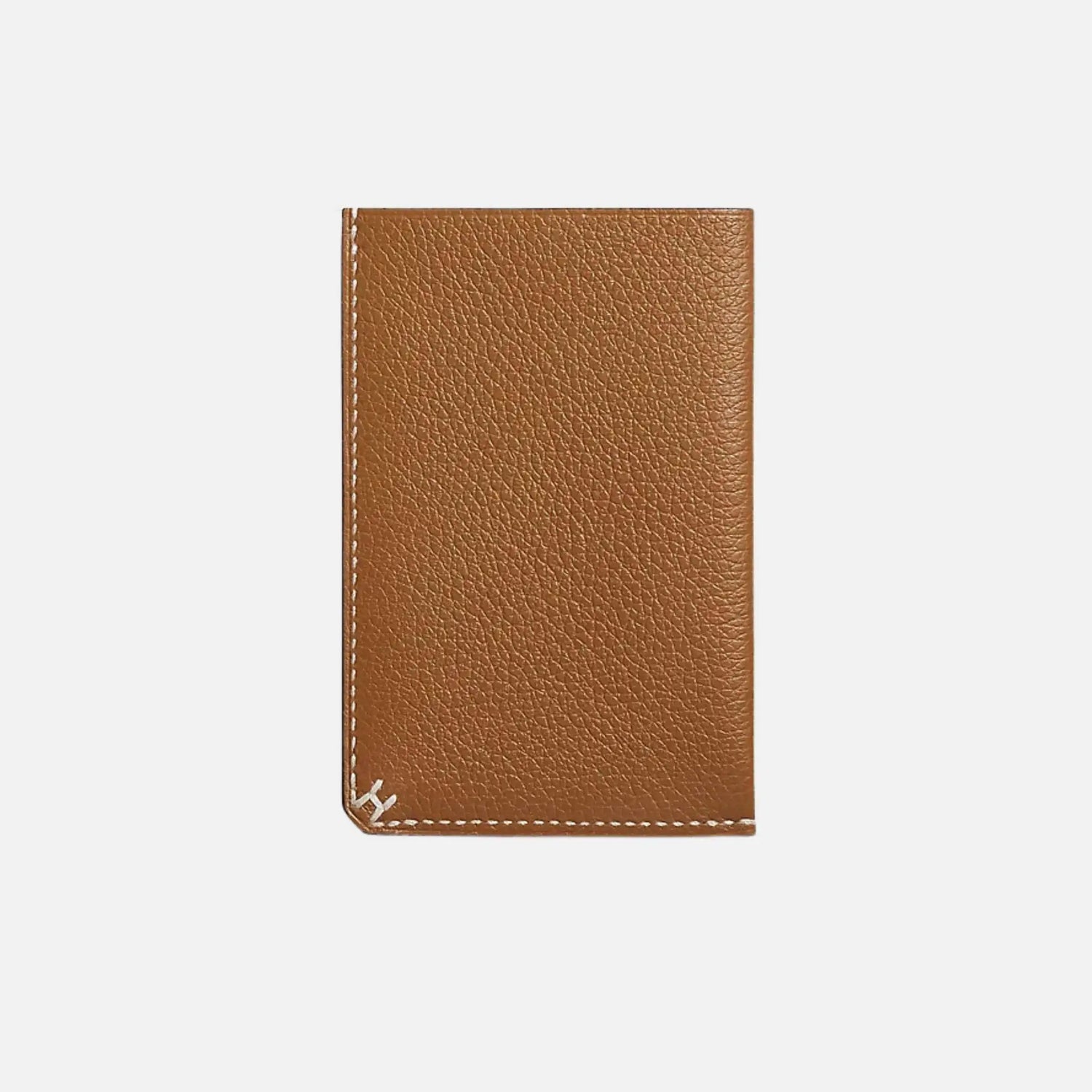 Hermes H Sellier Card Holder Evercolor Calfskin, Gold, Front
