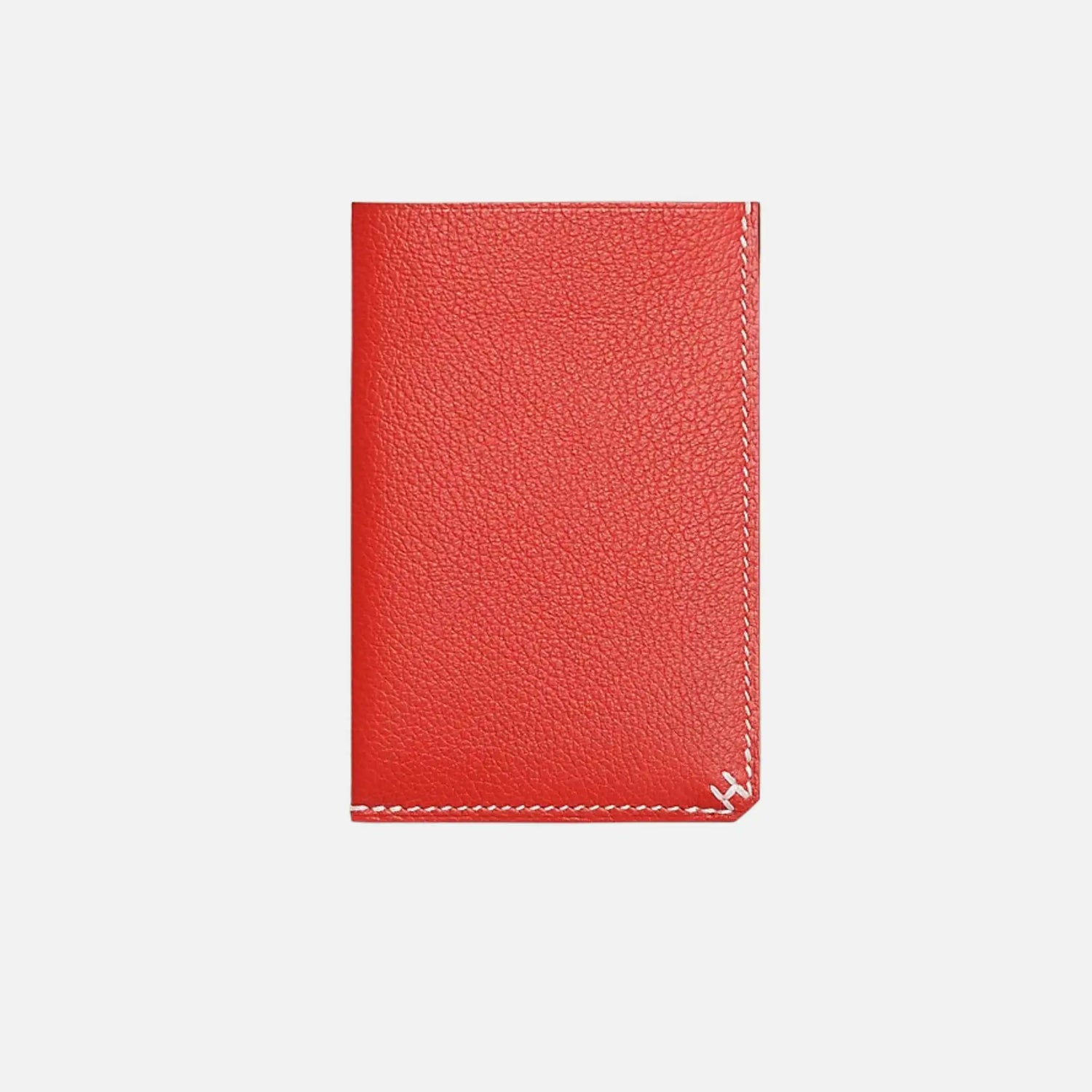 Hermes H Sellier Card Holder Evercolor Calfskin, Orange Field, Front