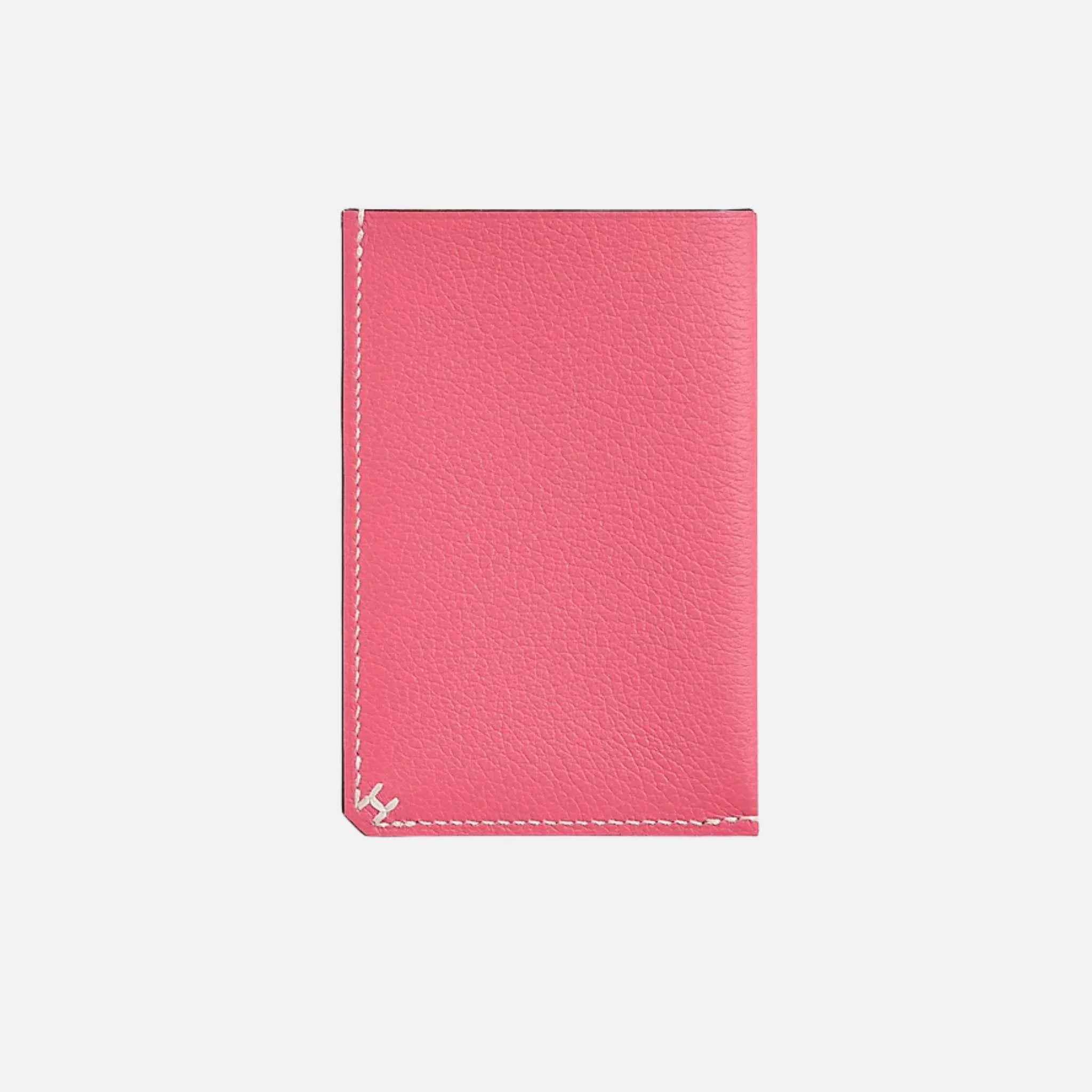Hermes H Sellier Card Holder Evercolor Calfskin, Rose Azalee, Front