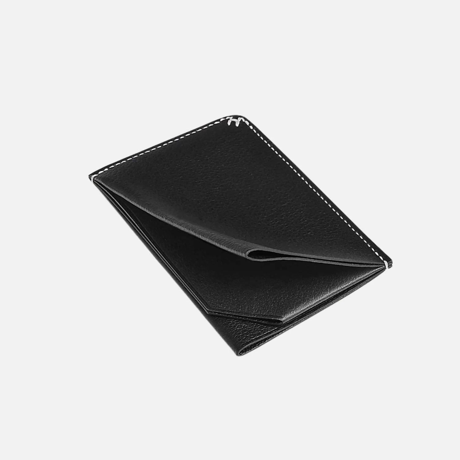 H Sellier Card Holder Evergrain Calfskin, Interior, Black