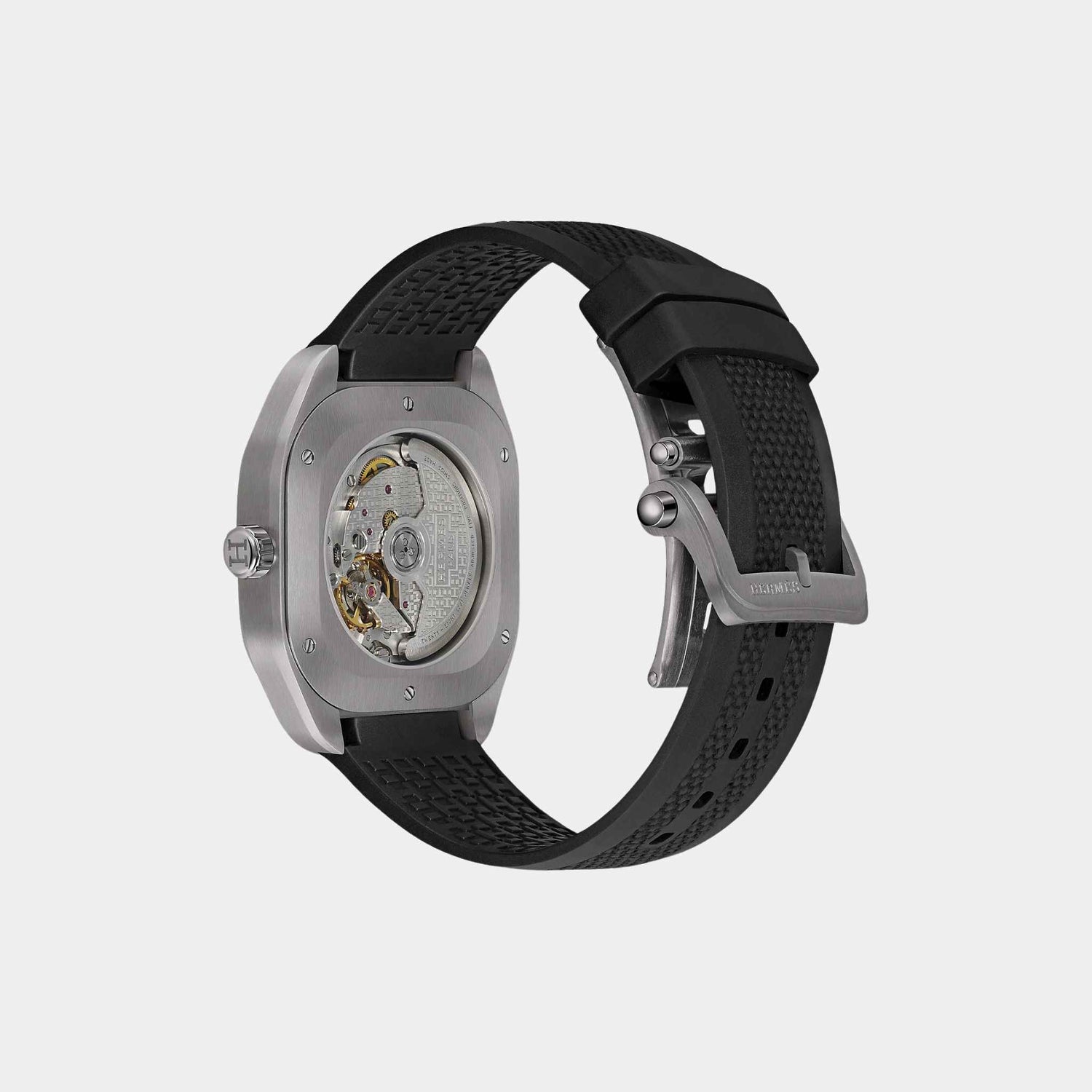 Hermes H08 42 mm Titanium Watch With Mirror-Polished Chamfers, Back