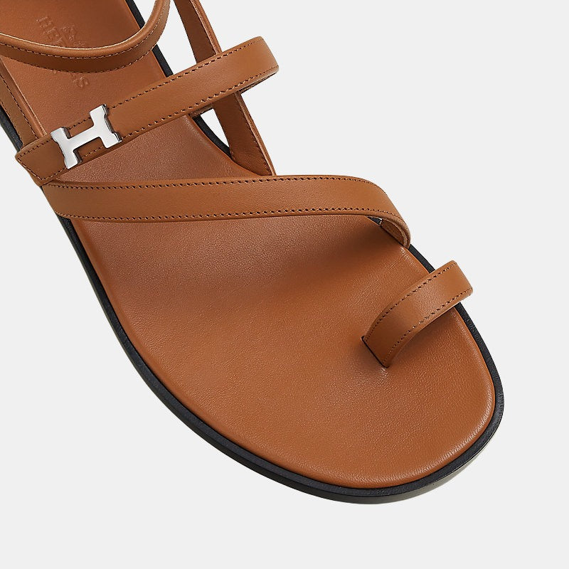 Hermes Harmonie Sandal, Brown, Top