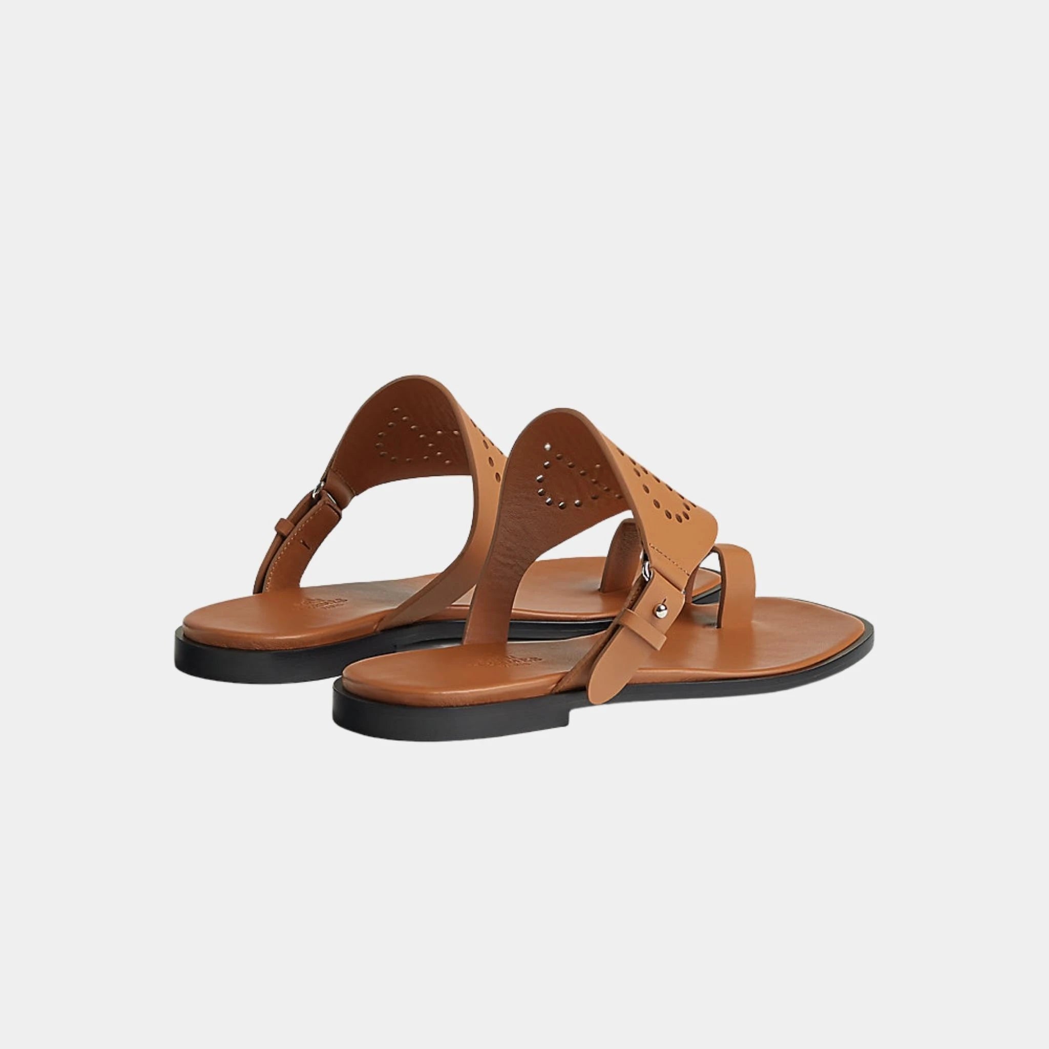 Hermes Hera Sandal Calfskin With Perforations, Naturel, Back