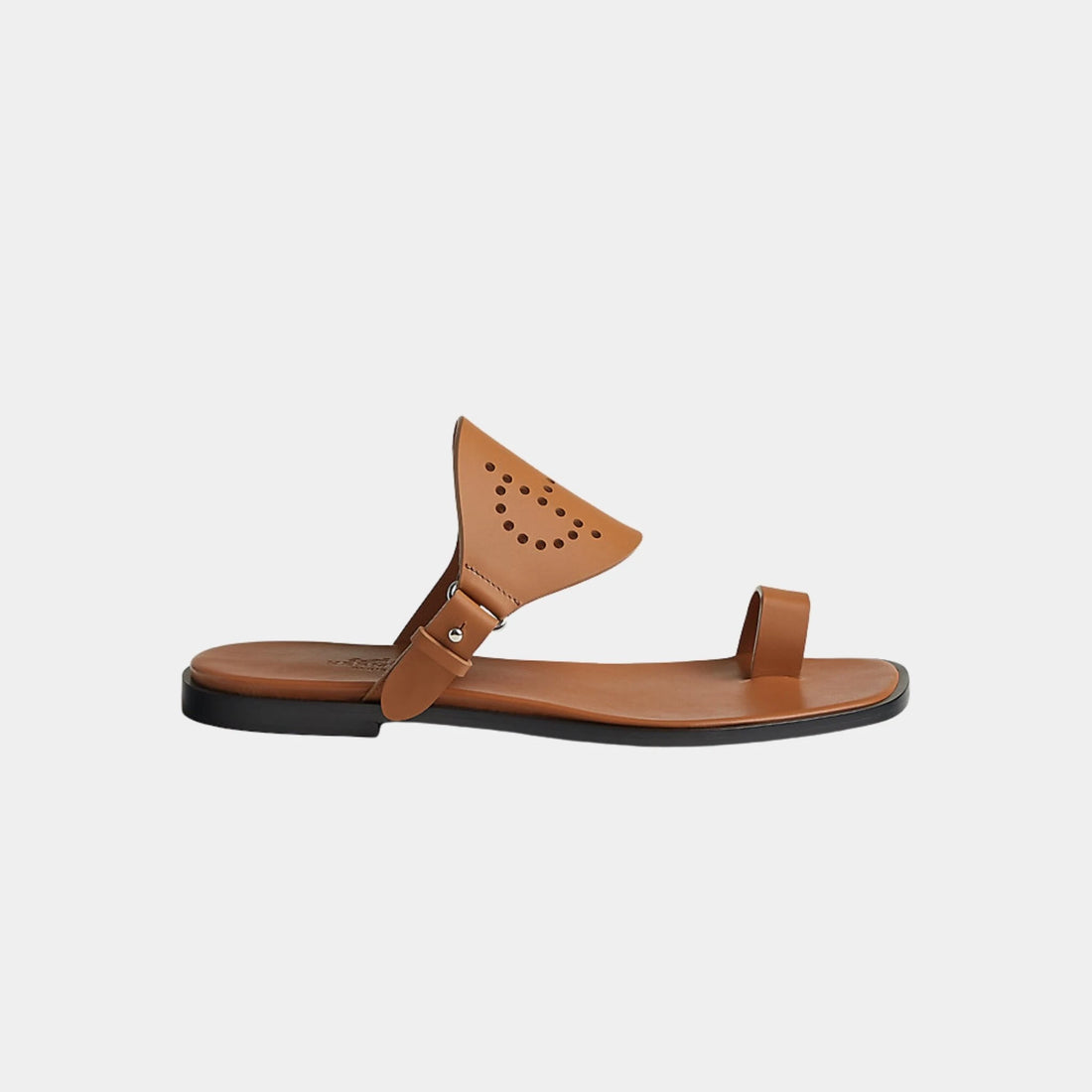 Hermes Hera Sandal Calfskin With Perforations, Naturel, Side