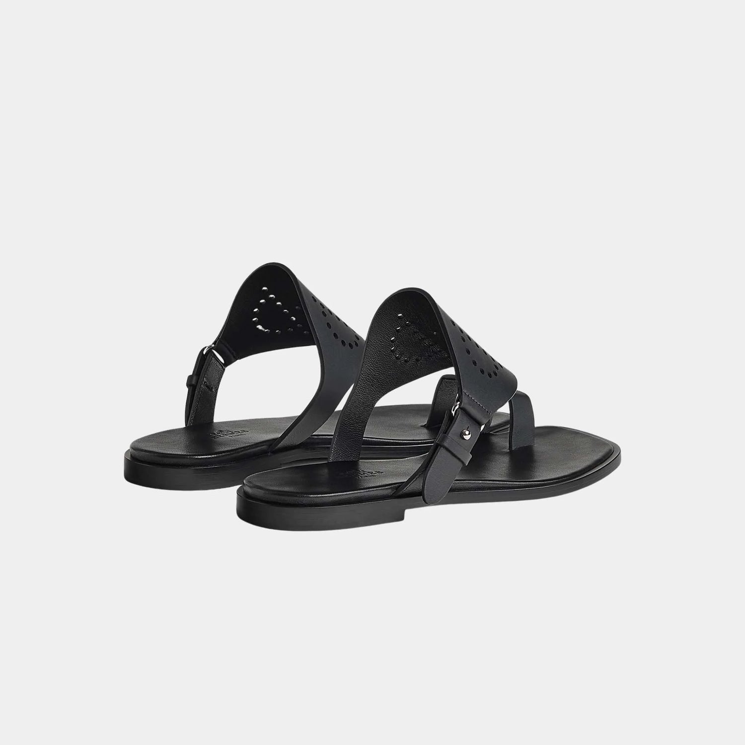 Hermes Hera Sandal Calfskin With Perforations, Noir, Back