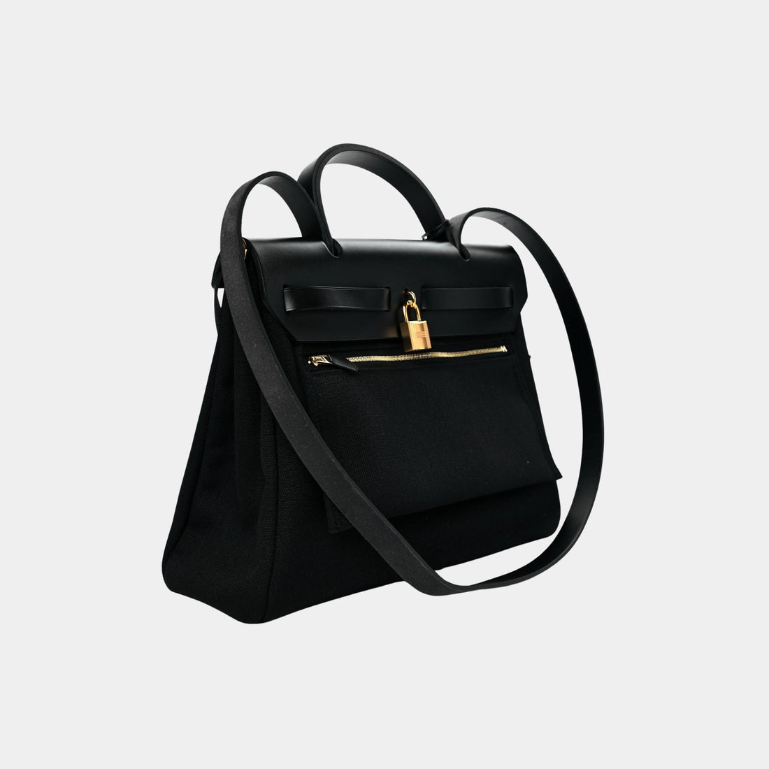 Hermes Herbag 31 Toile Vache Hunter Black, Back