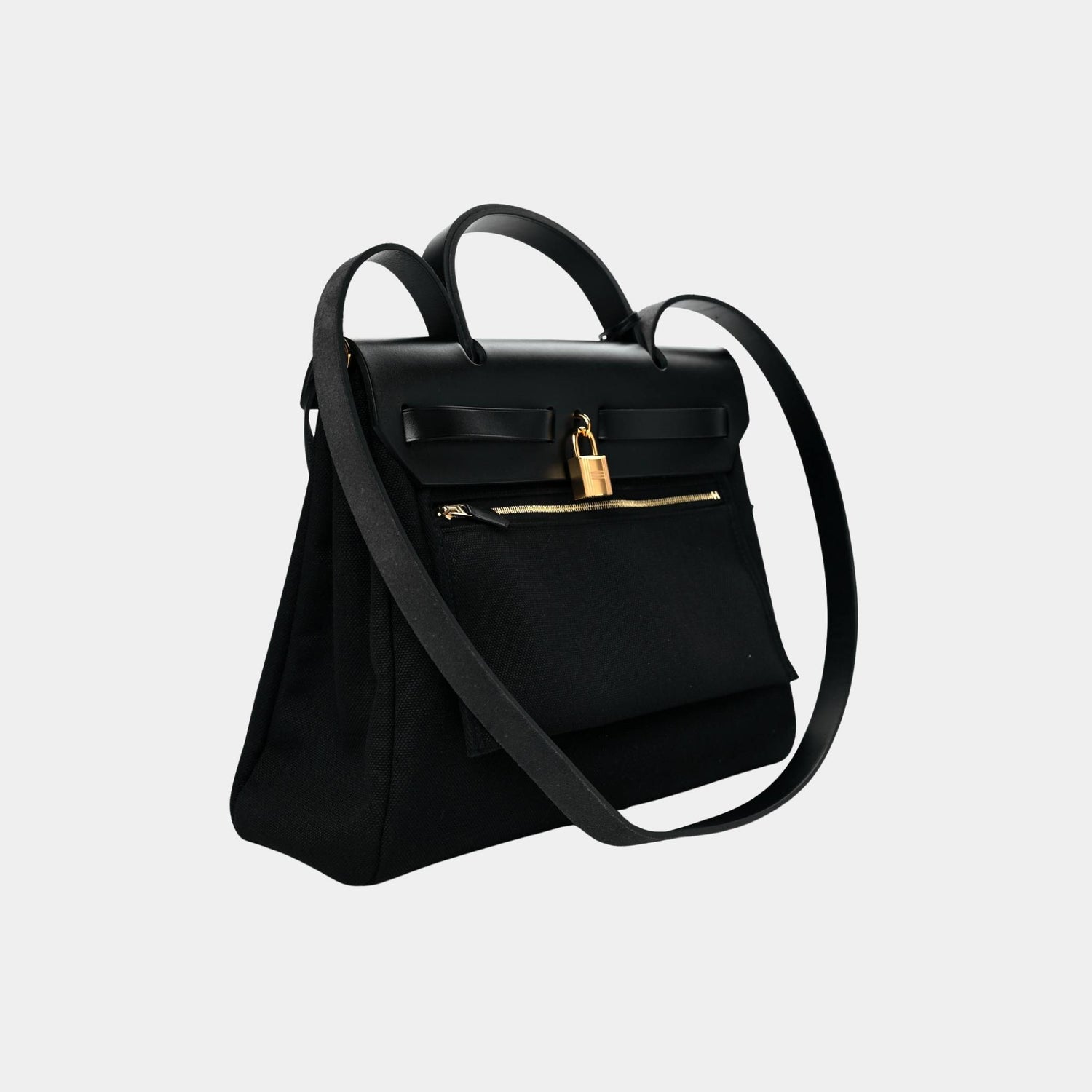 Hermes Herbag 31 Toile Vache Hunter Black, Back