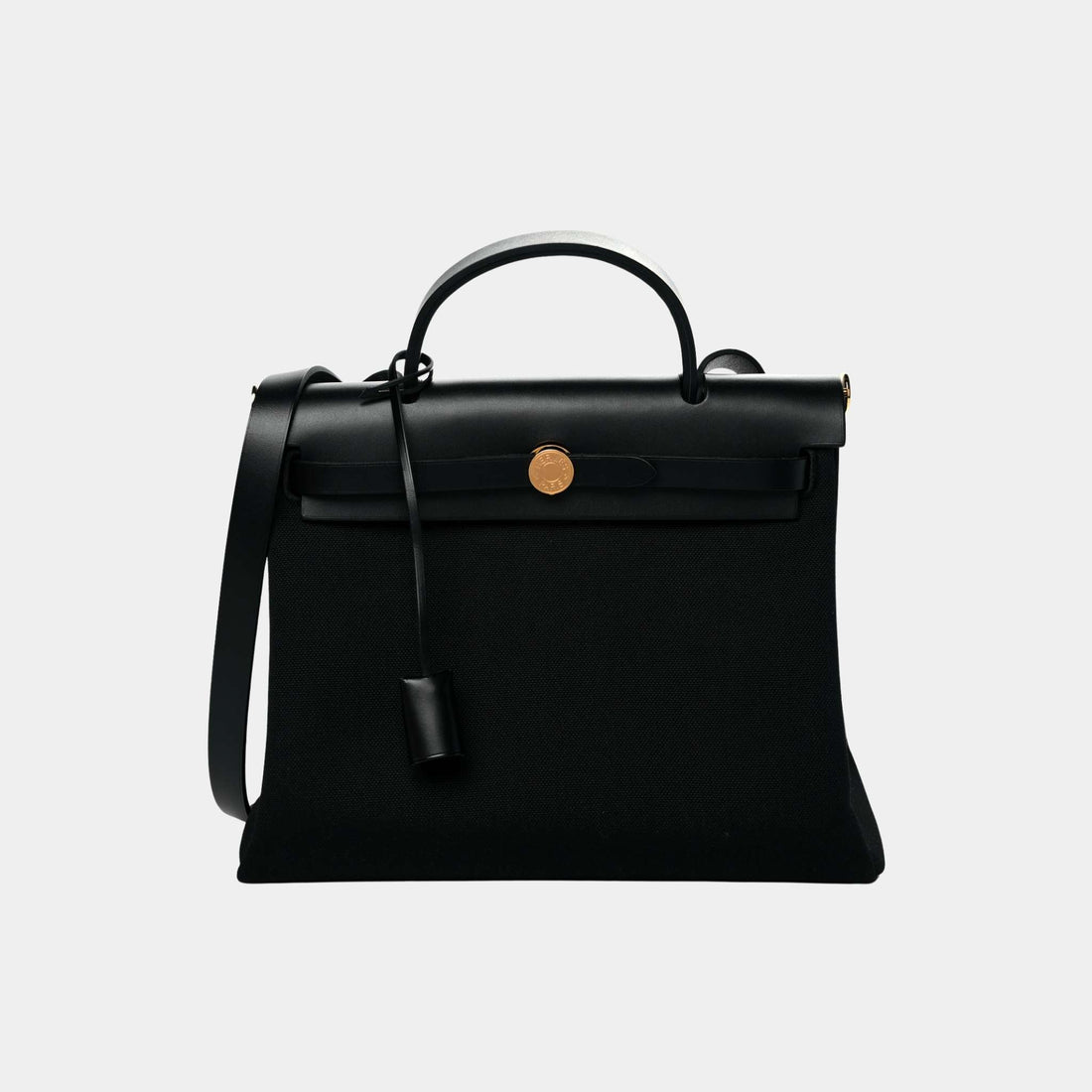 Hermes Herbag 31 Toile Vache Hunter Black, Front