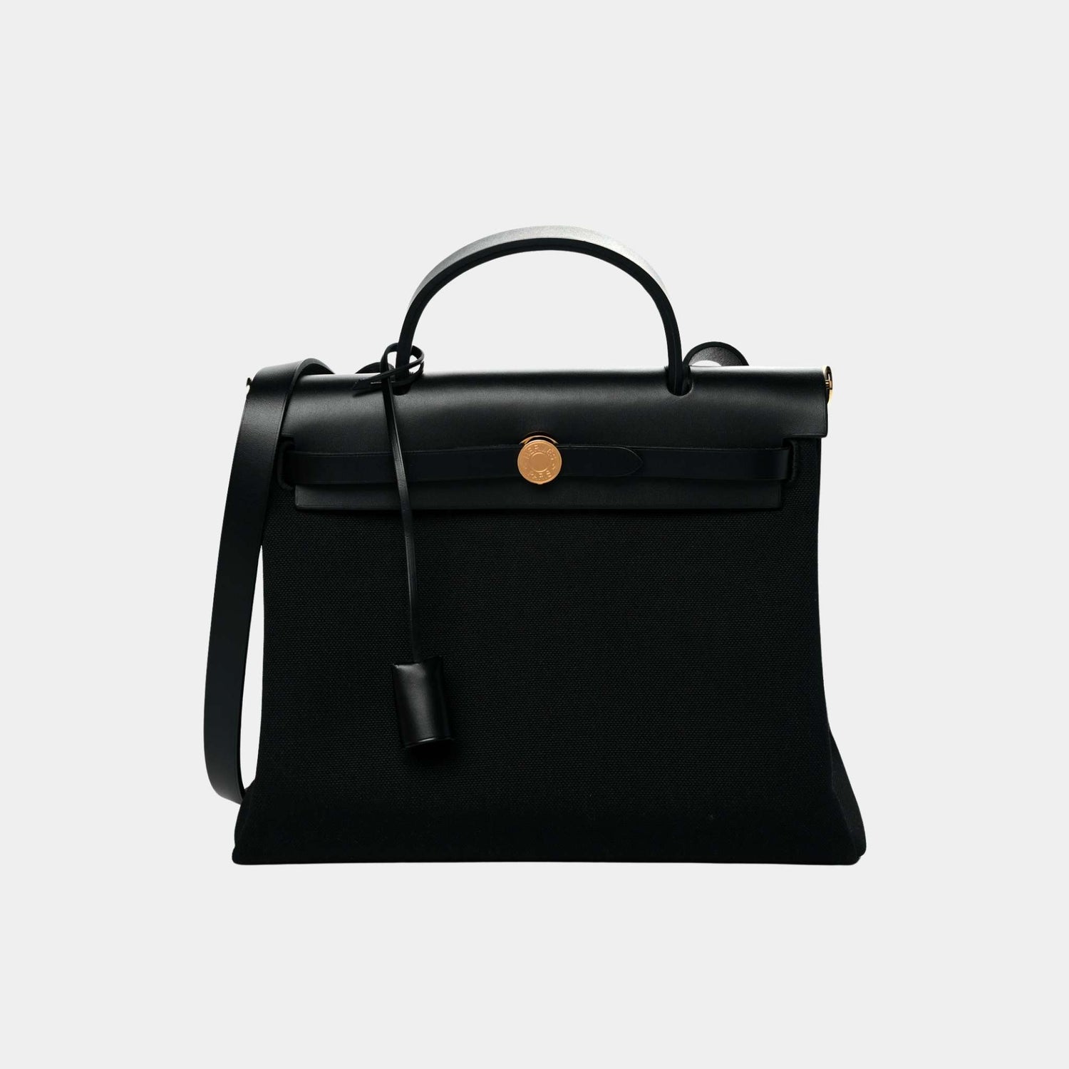 Hermes Herbag 31 Toile Vache Hunter Black, Front