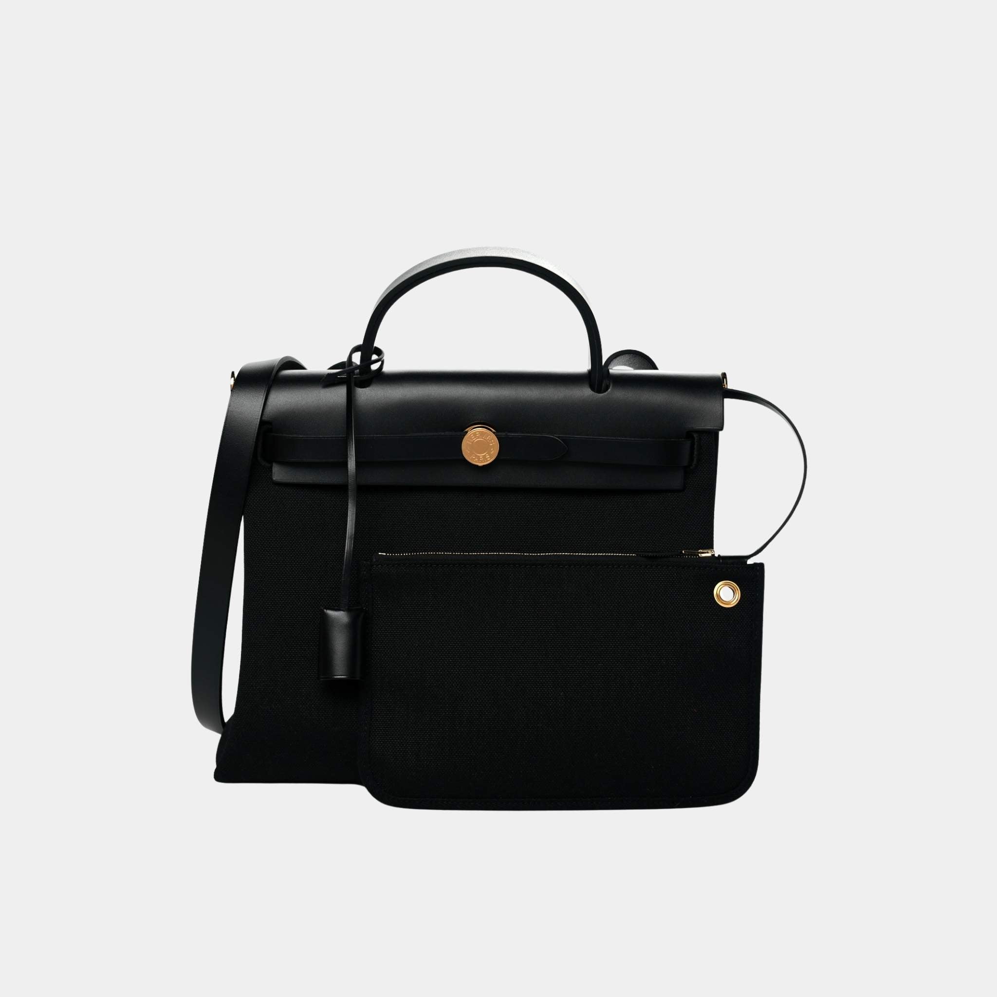 Hermes Herbag 31 Toile Vache Hunter Black, Set