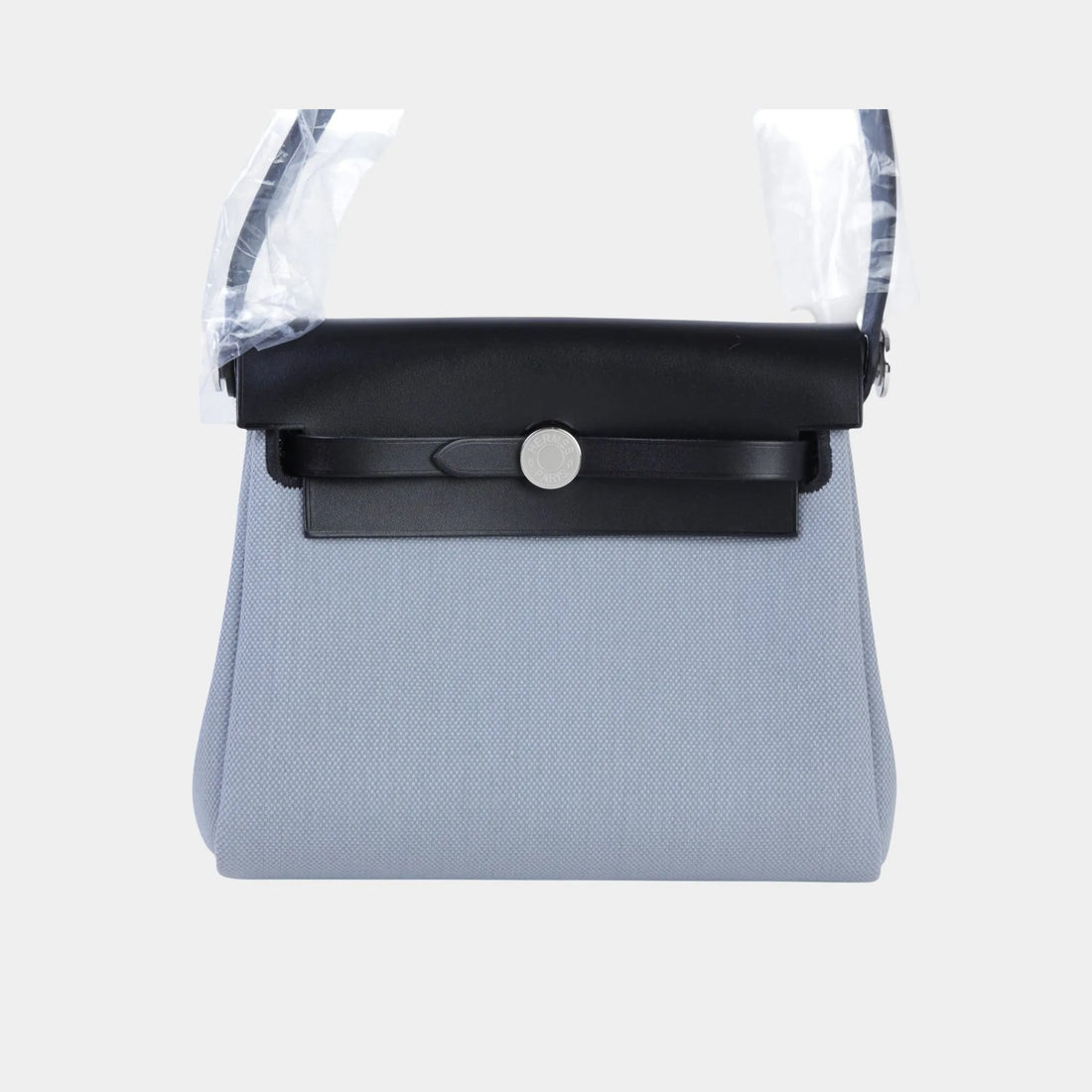 Hermes Herbag Zip Mini Vache Hunter-Canvas Black/Gris Pantin PHW, Front