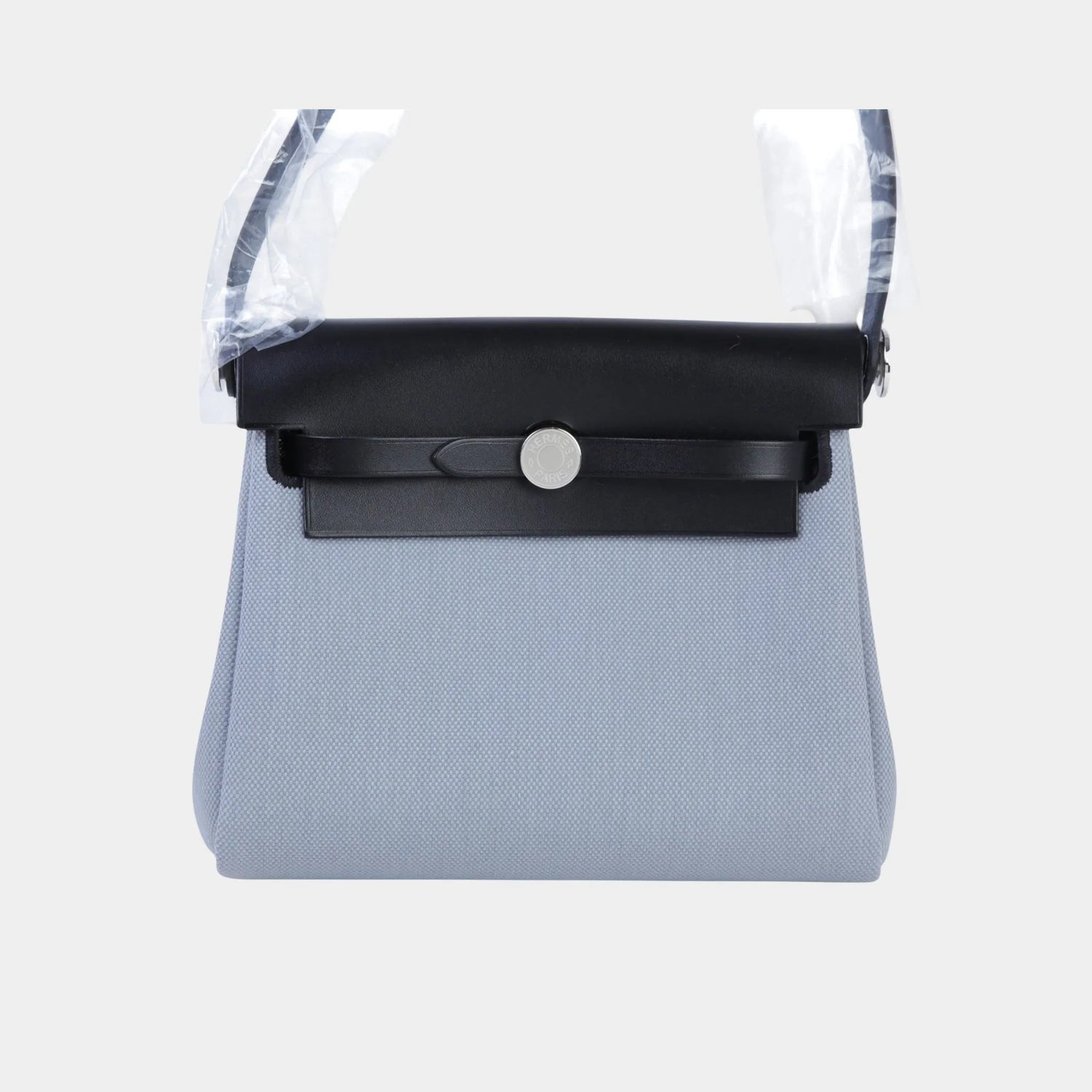 Hermes Herbag Zip Mini Vache Hunter-Canvas Black/Gris Pantin PHW, Front