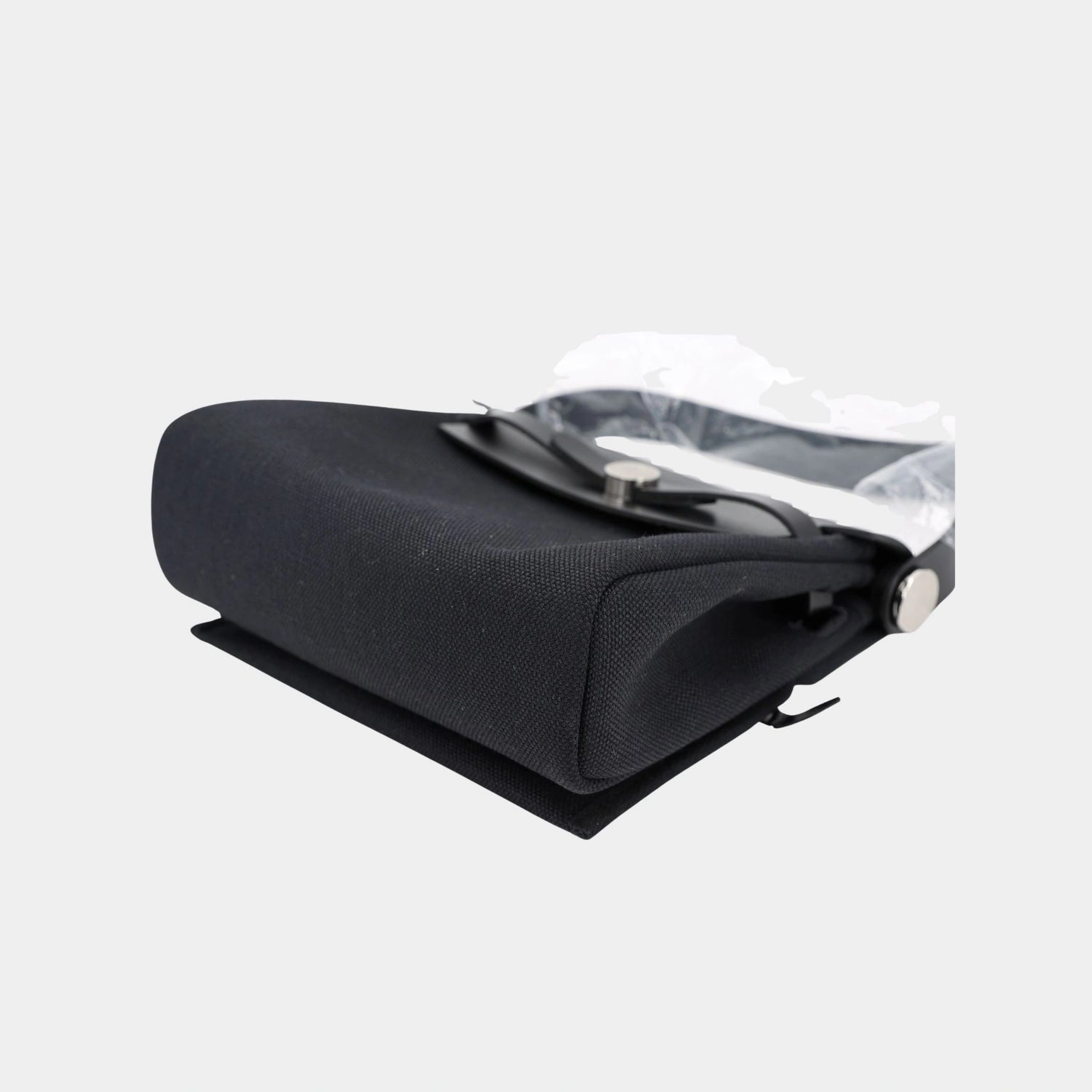 Hermes Herbag Zip Mini Vache Hunter-Canvas Black PHW, bottom