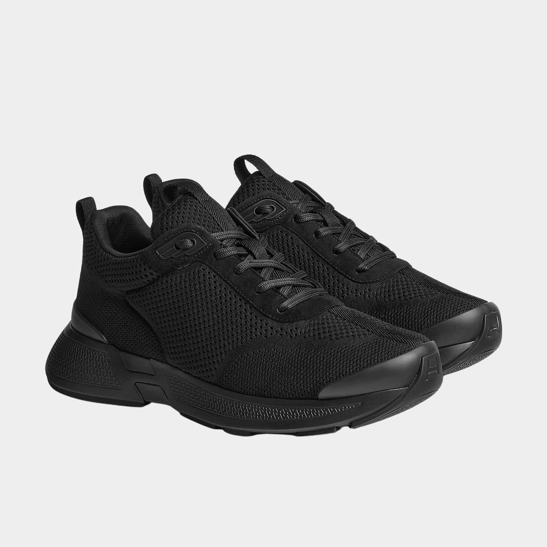 Hermes Heros Sneaker in Technical Knit and Suede Goatskin, Front