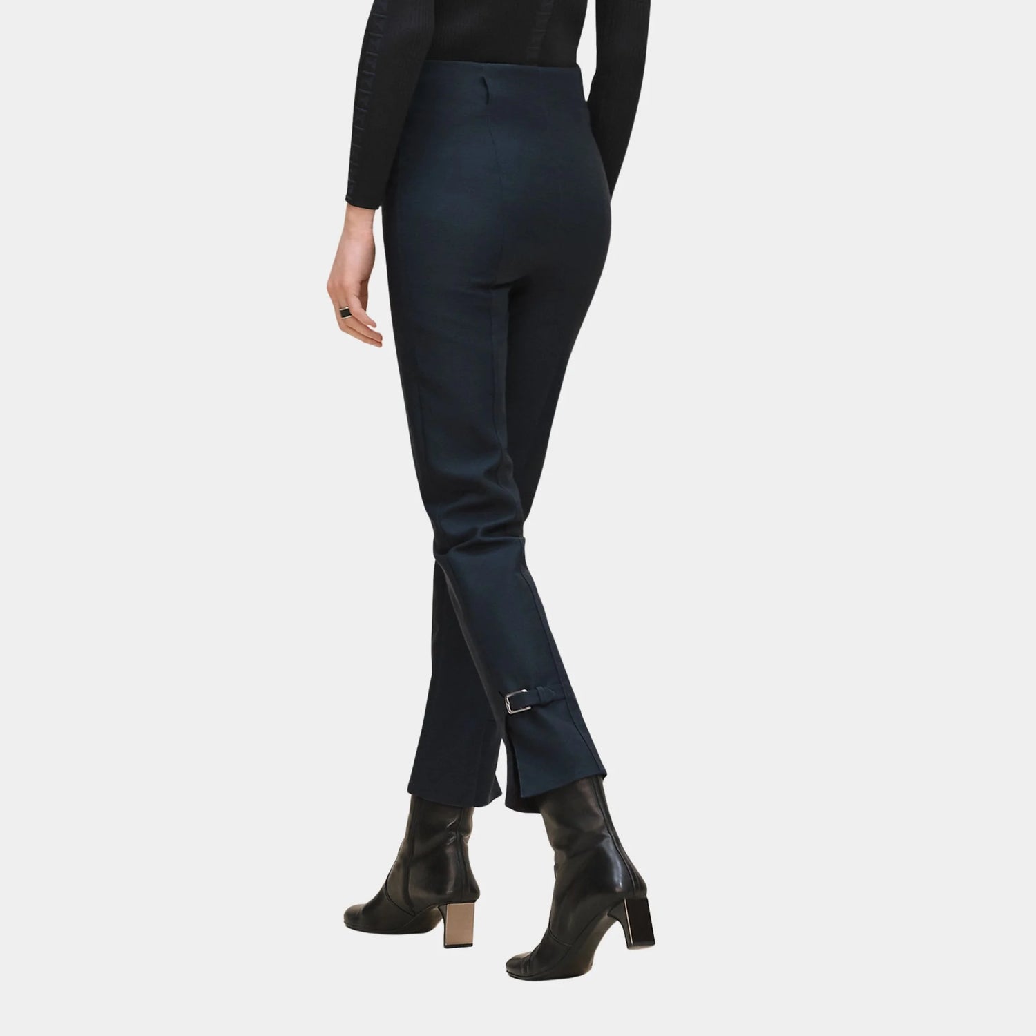 Hermes High-waisted Pants in Viscose and Stretch Wool, Bleu Celeste, Back