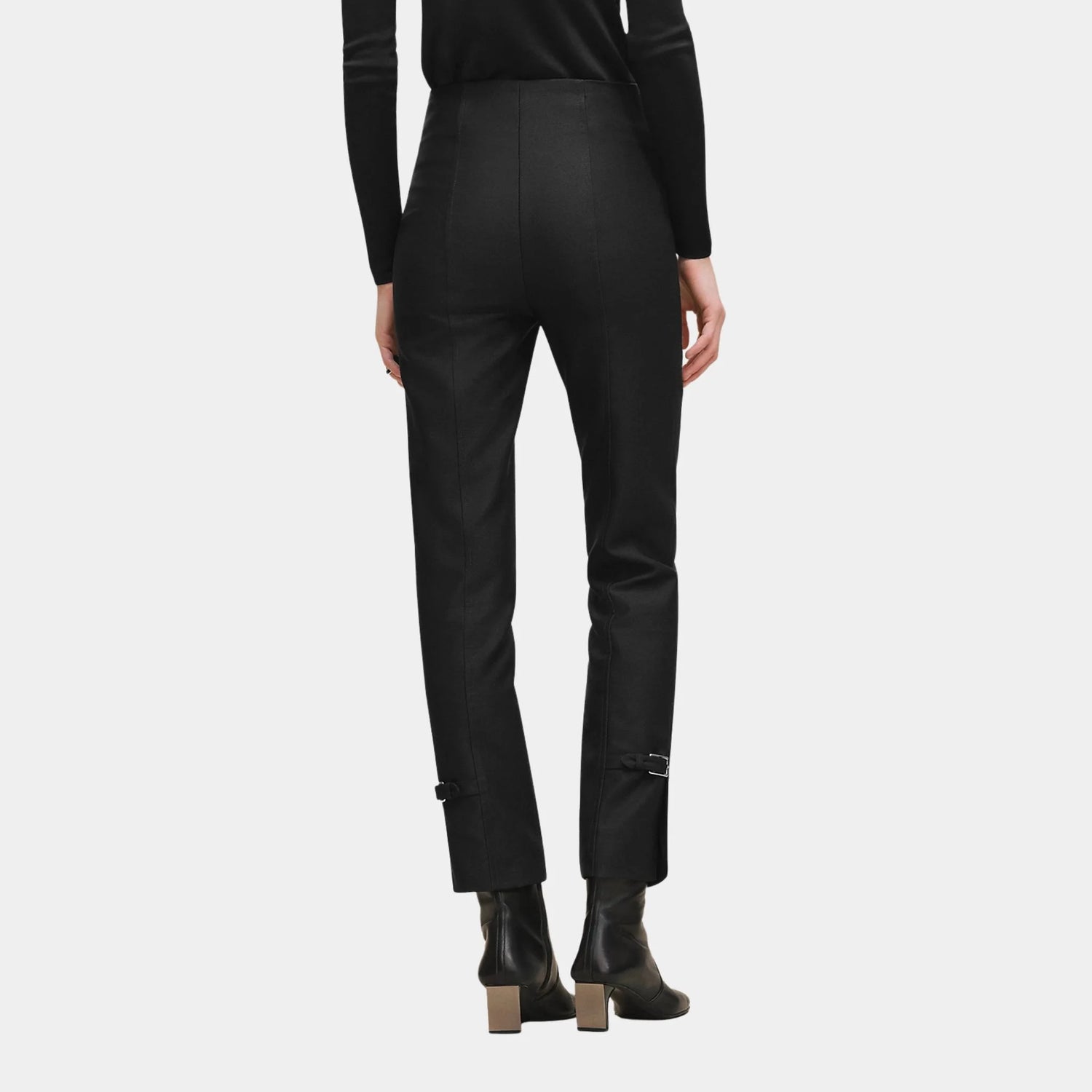 Hermes High-waisted Pants in Viscose and Stretch Wool, Noir, Back