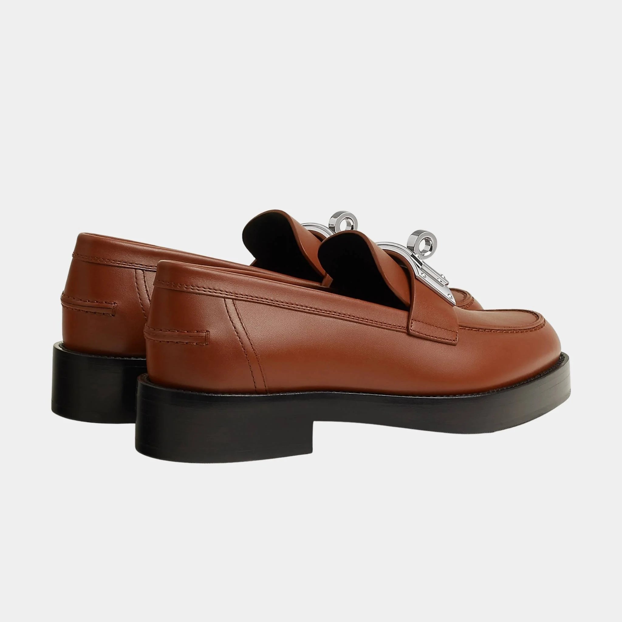 Hermes Hot Loafers in Calfskin, Gold, Back
