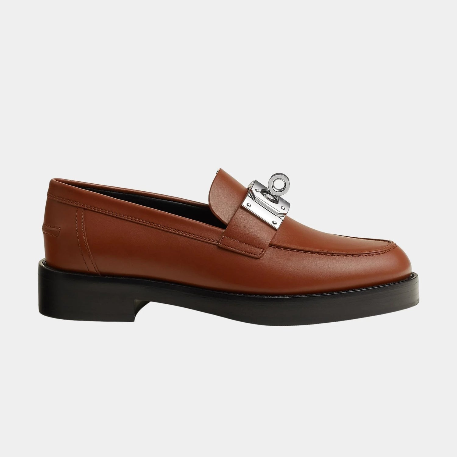 Hermes Hot Loafers in Calfskin, Gold, Side