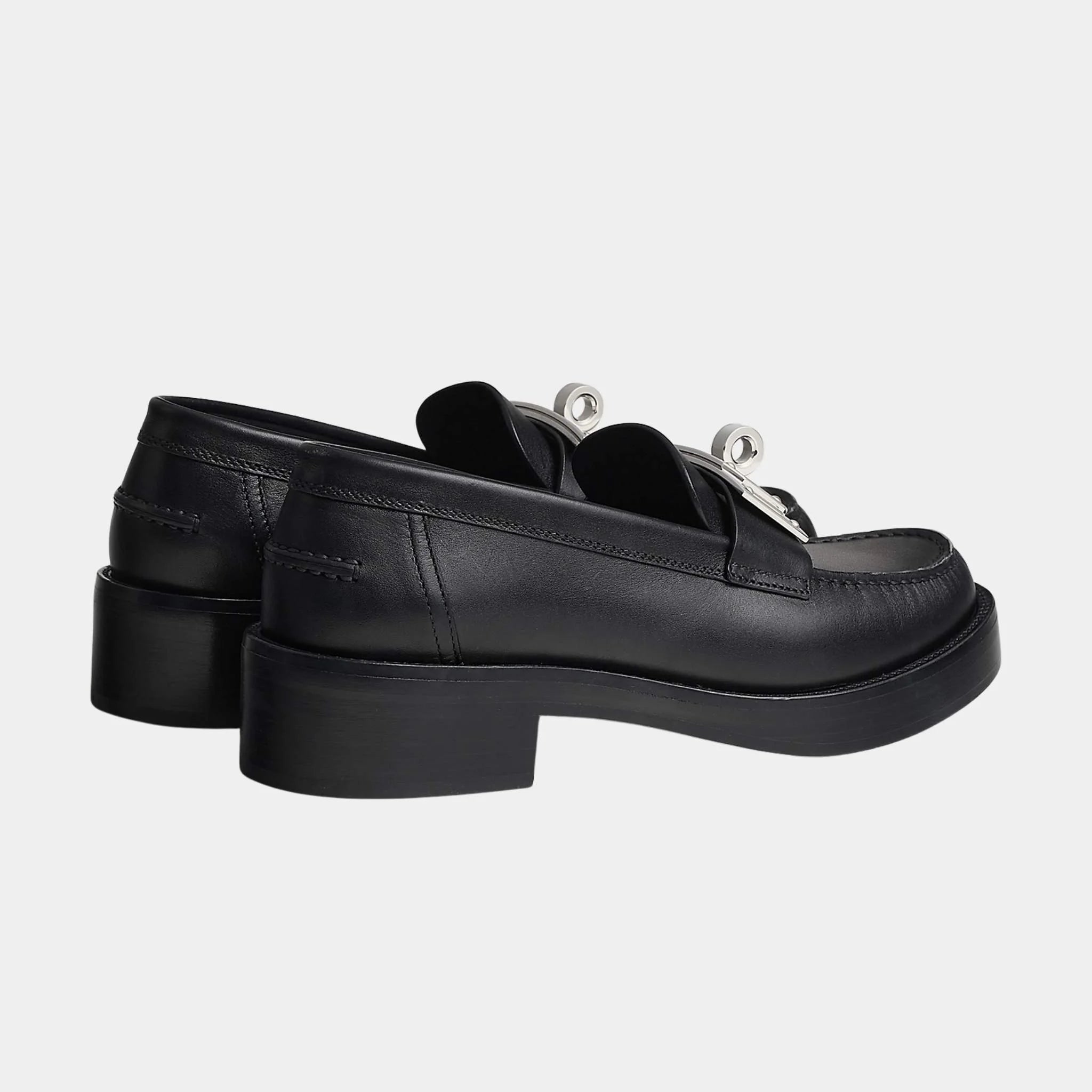 Hermes Hot Loafers in Calfskin, Noir, Back
