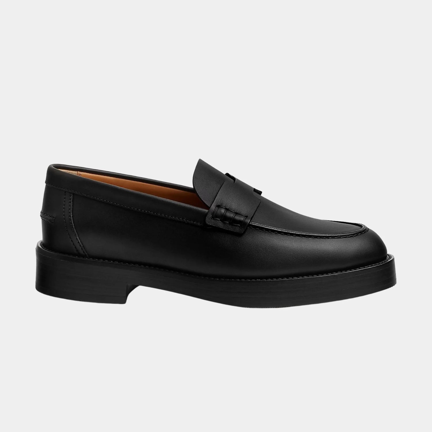 Hermes Hour Loafer in Calfskin, Noir, Side