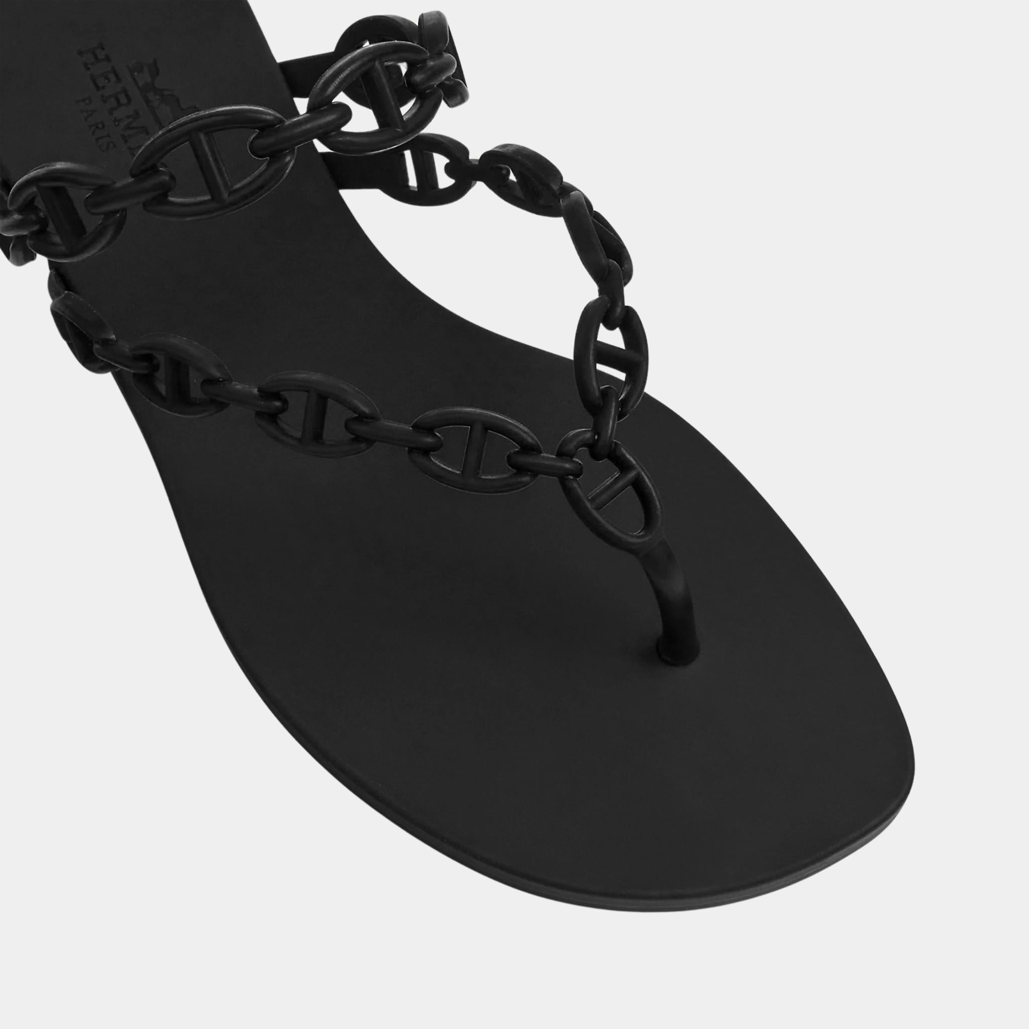 Hermes Island Sandals Waterproof TPU, Black, Top