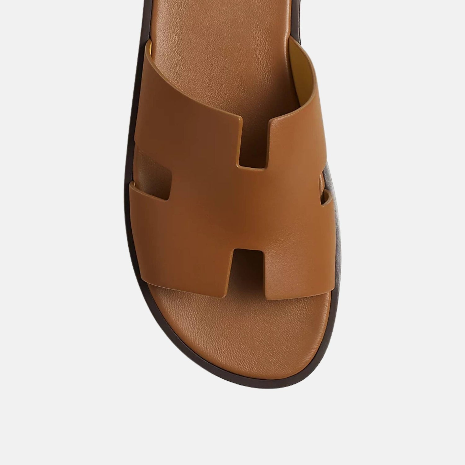 Hermes Izmir Sandal In Calfskin, Gold, Top