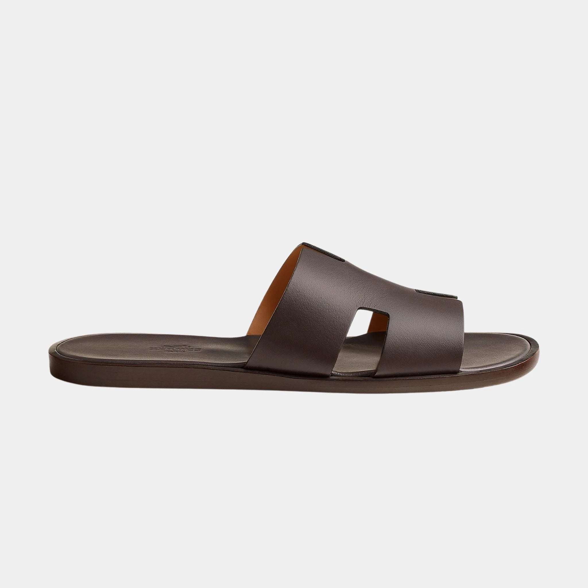 Hermes Izmir Sandal In Calfskin, Moka, Side