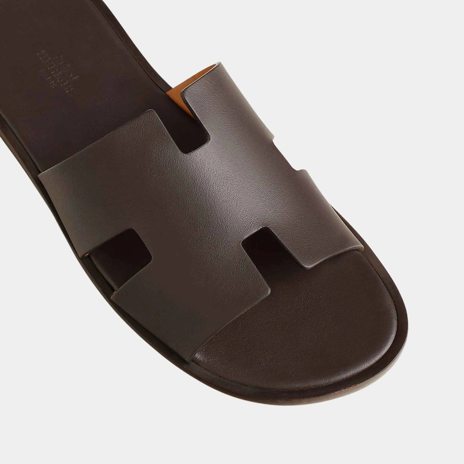 Hermes Izmir Sandal In Calfskin, Moka, Top