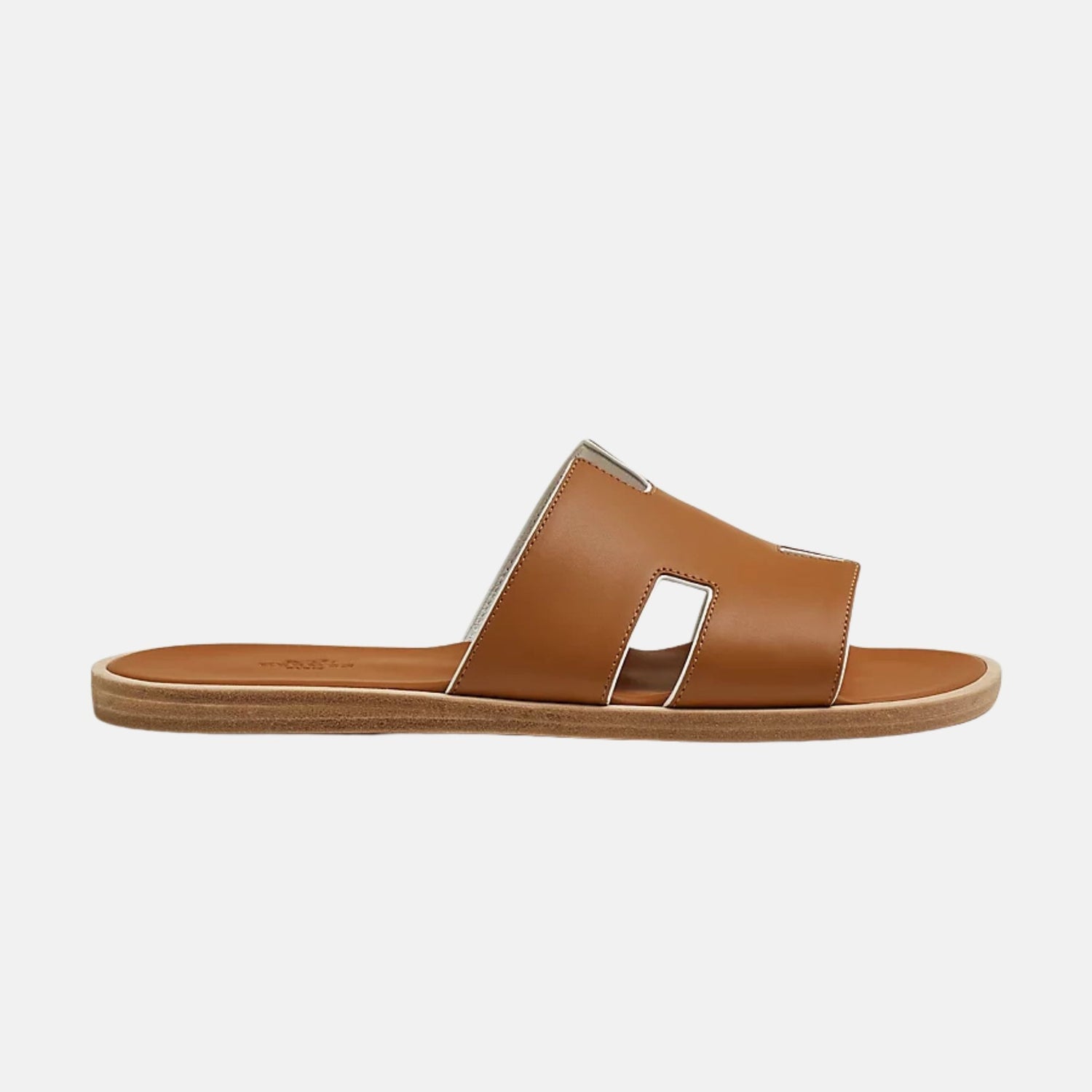 Hermes Izmir Sandal In Calfskin And Nappa Leather, Naturel Blanc, Side