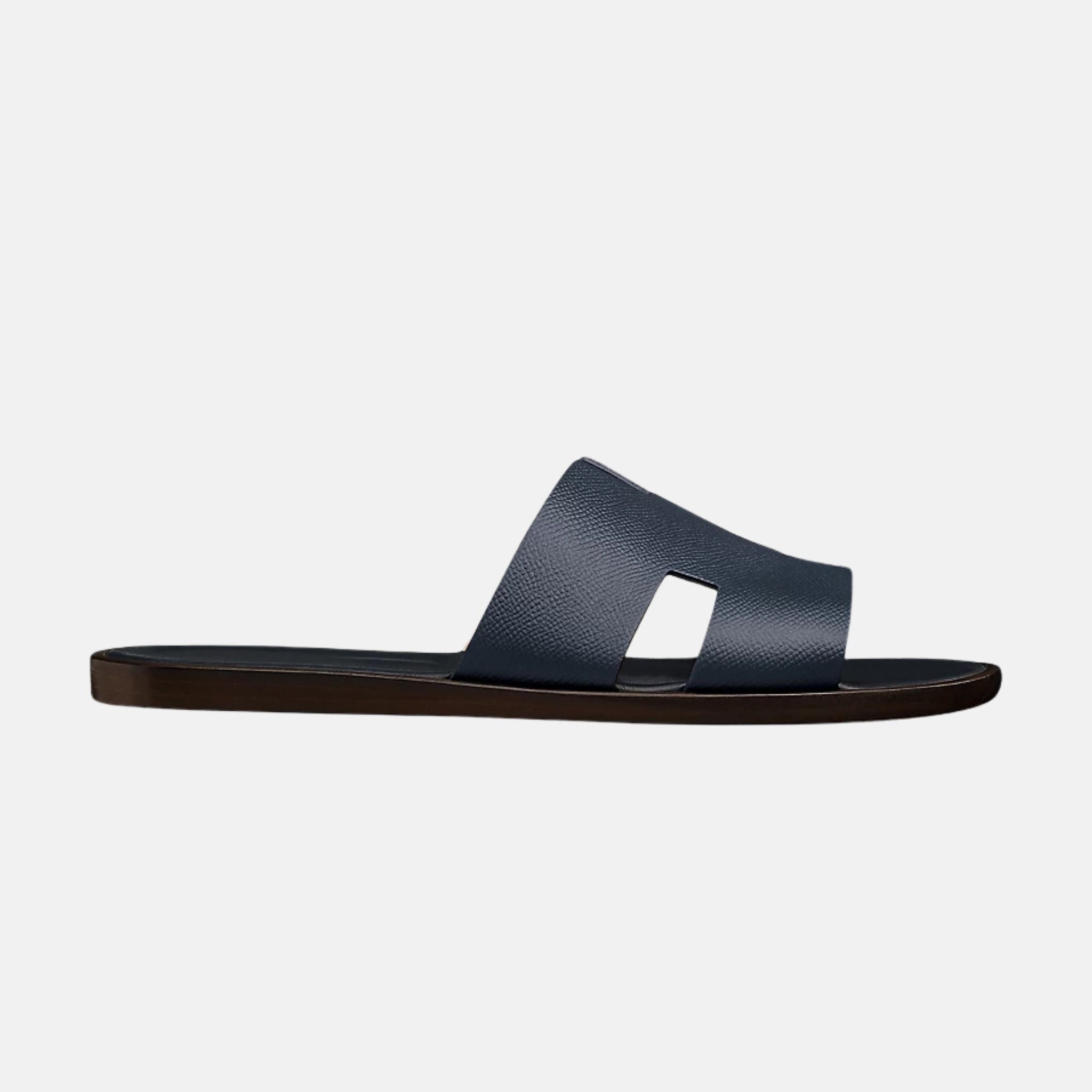 Hermes Izmir Sandal in Epsom Calfskin, Marine, Side