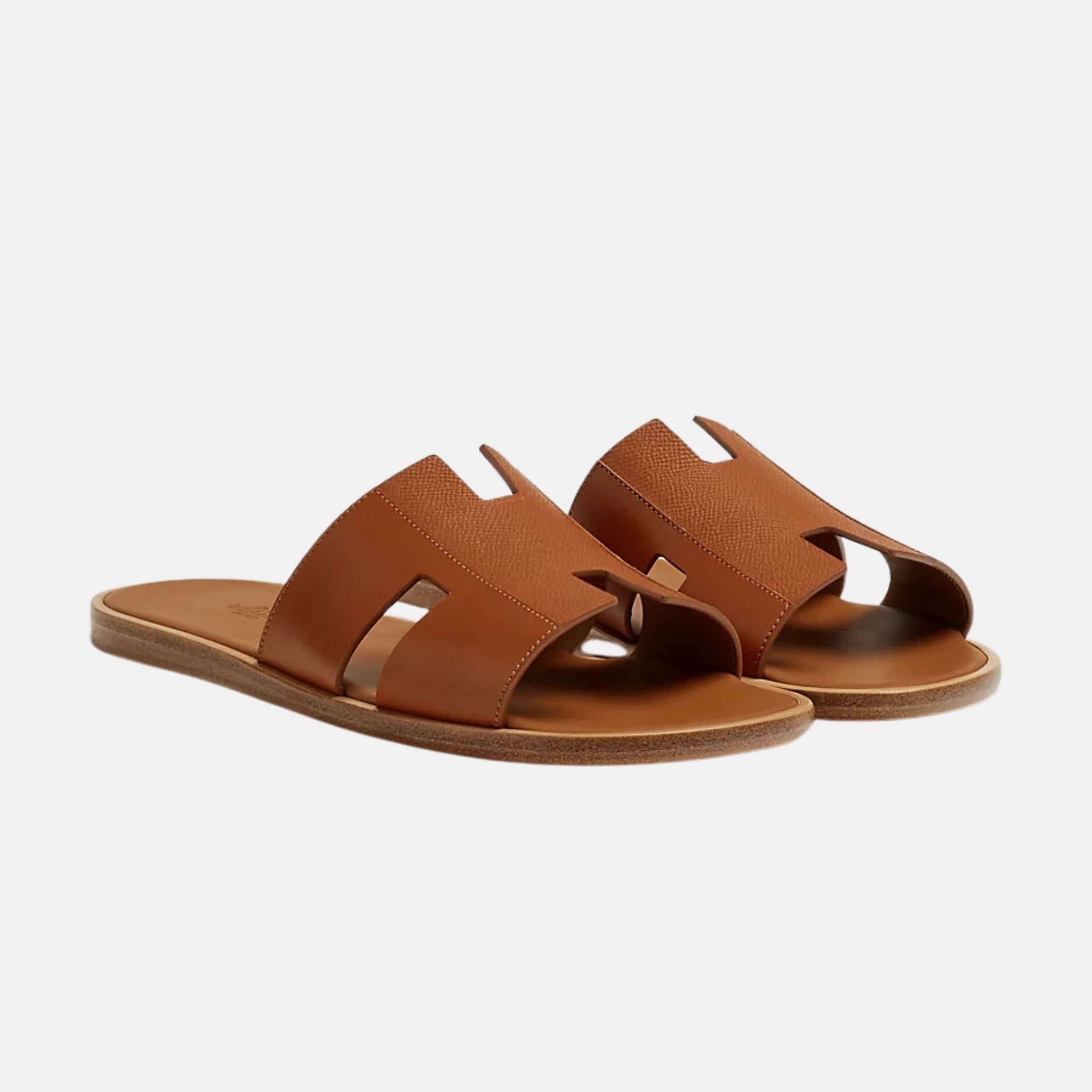 Hermes Izmir Sandal In Epsom Heritage Calfskin, Naturel H, Front