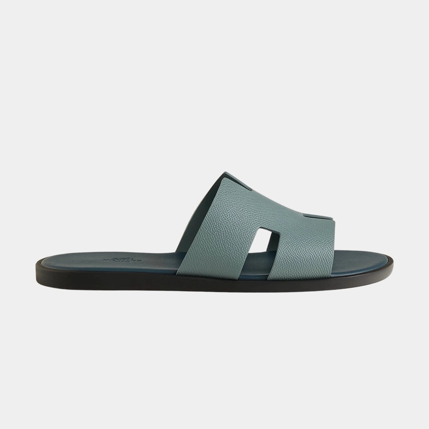 Hermes Izmir Sandal Epsom Calfskin Men, Bleu Tonnerre, Bleu Celeste, Side