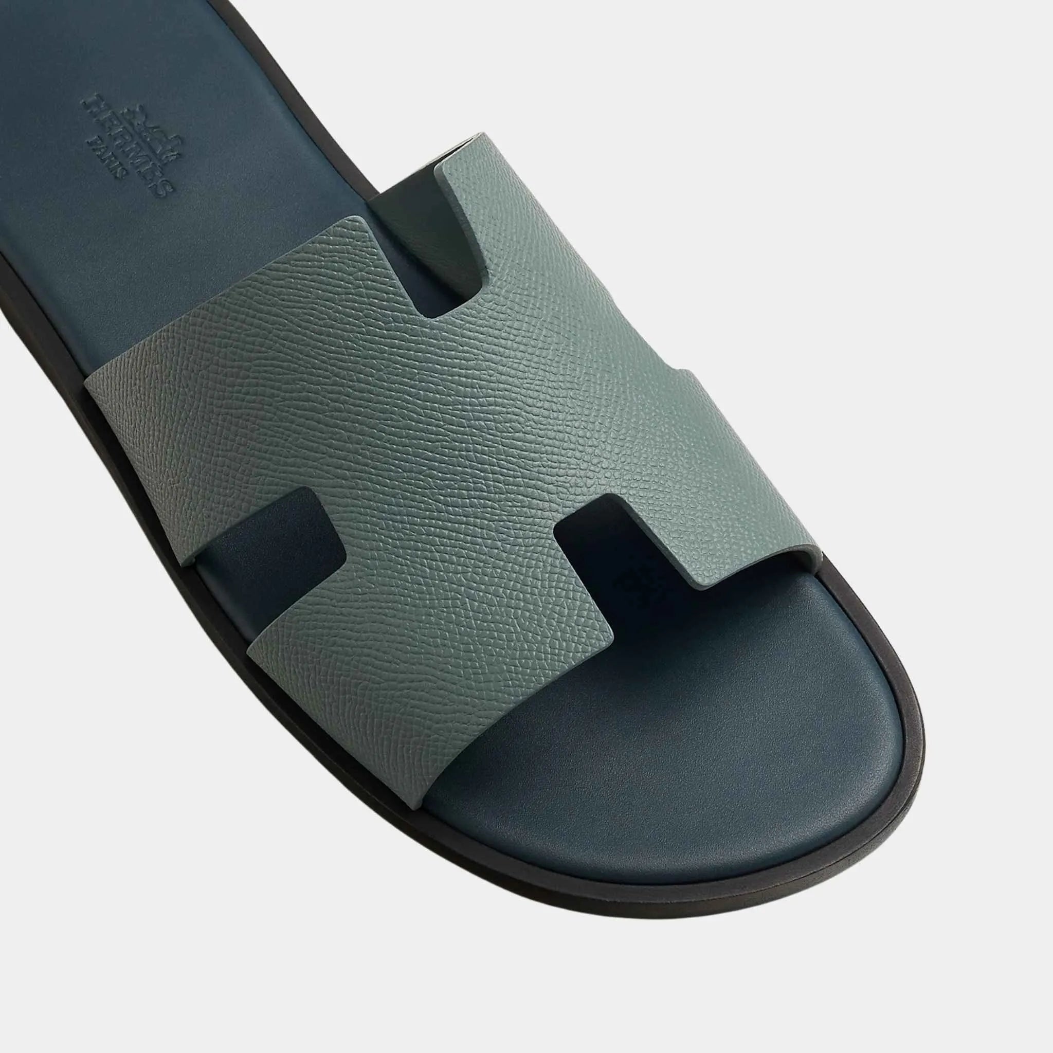 Hermes Izmir Sandal Epsom Calfskin Men, Bleu Tonnerre, Bleu Celeste, Top
