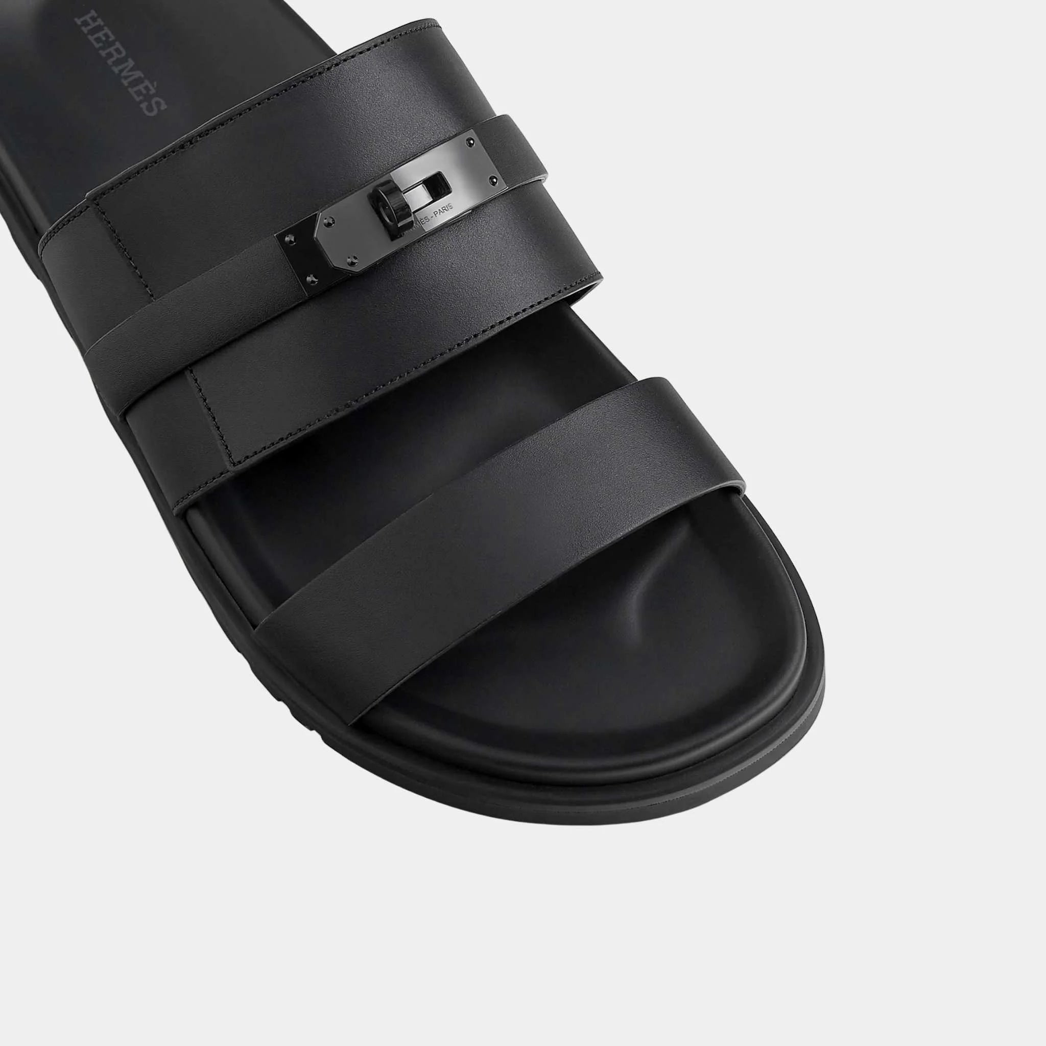 Hermes Jackson Sandal in Calfskin, Noir, Top