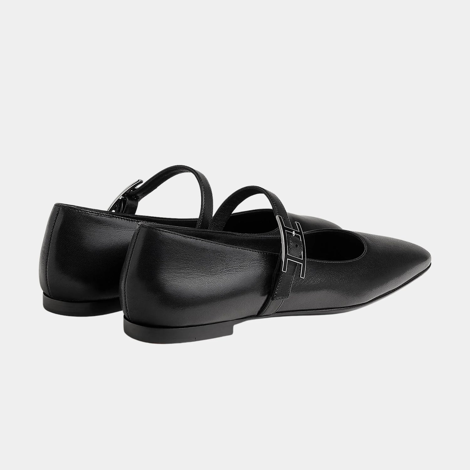 Hermes Jane Ballerinas in Goatskin, Noir, Back