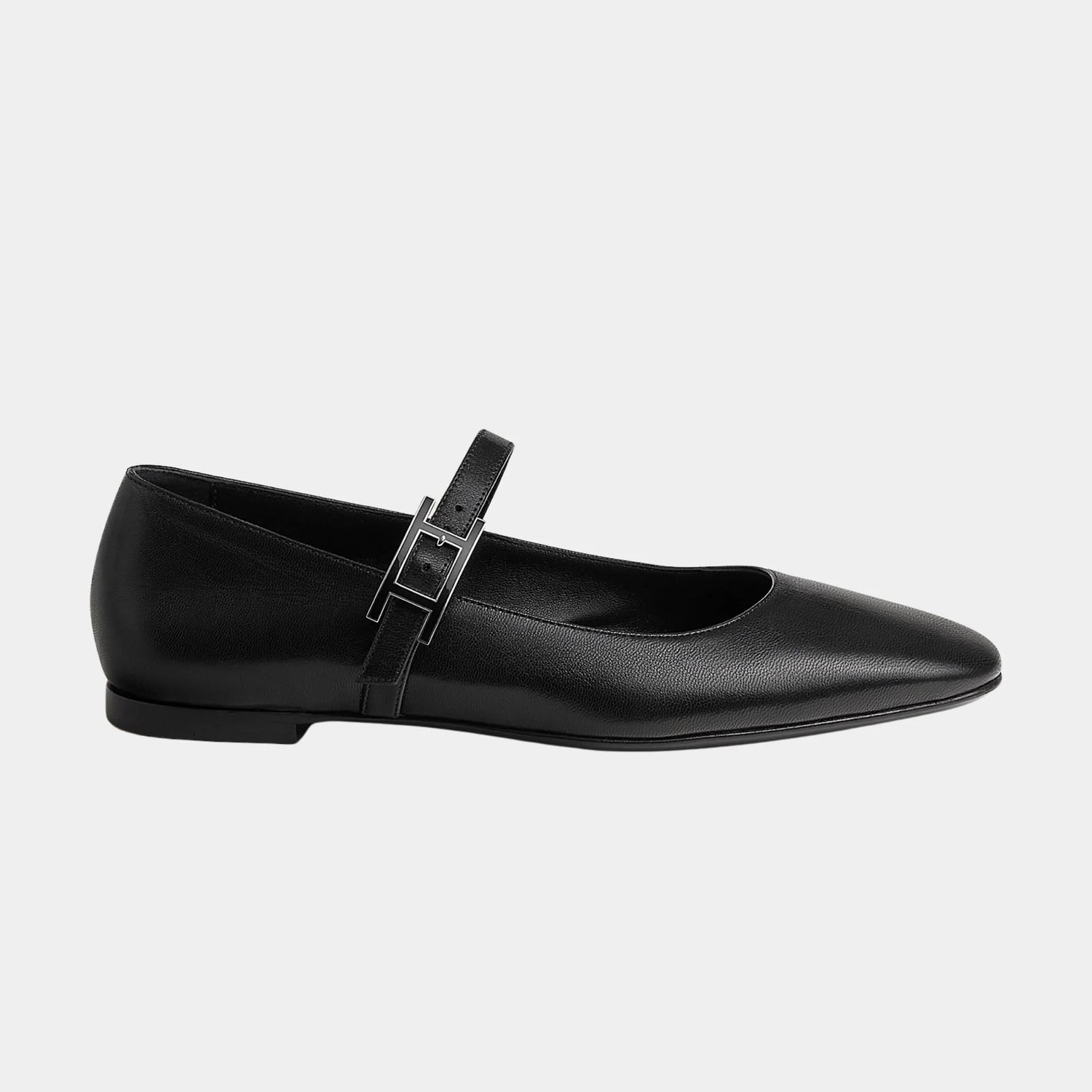 Hermes Jane Ballerinas in Goatskin, Noir, Side