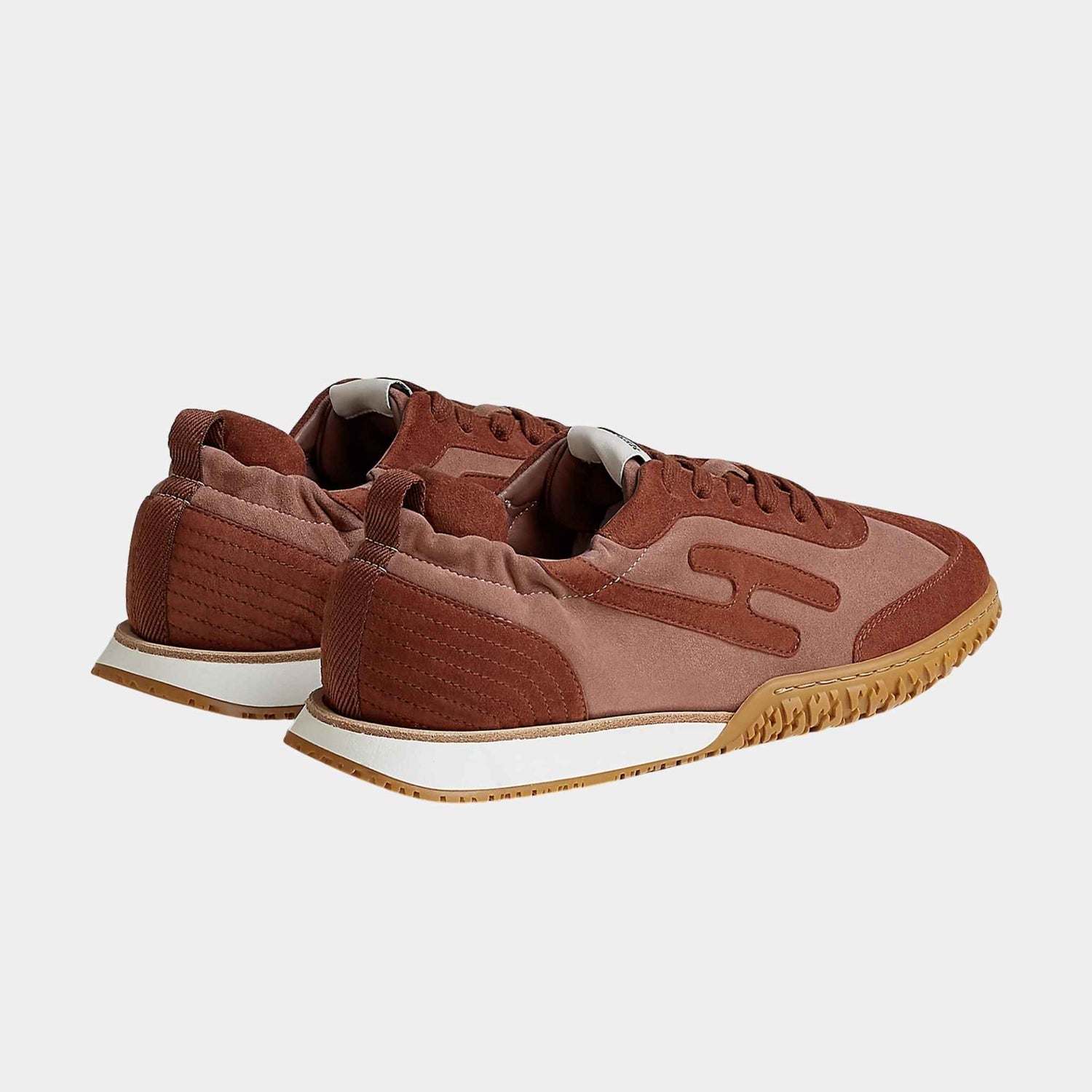 Hermes Jet Sneaker in Suede Goatskin, Rose Antique, Rouge Sepia, Back