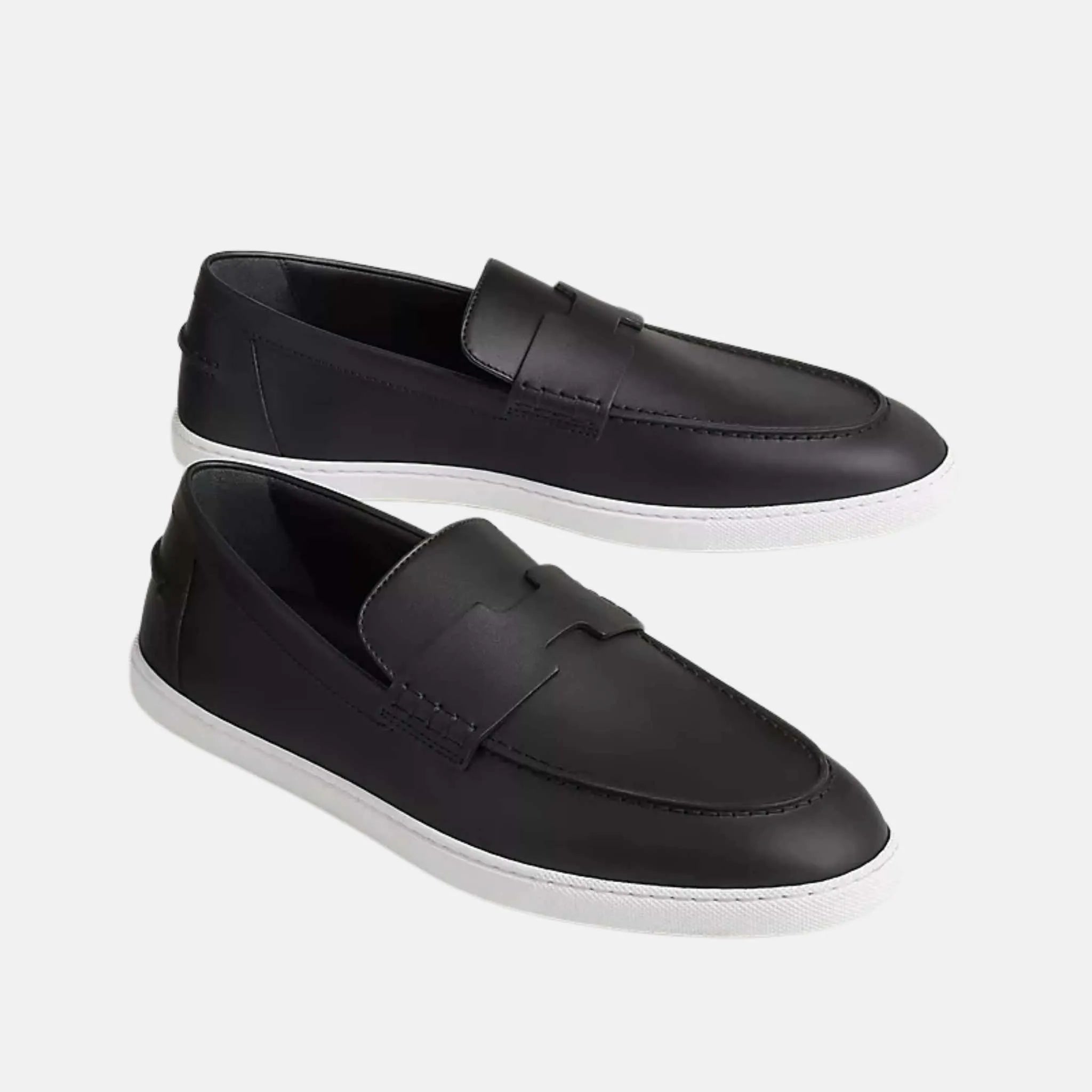 Hermes Job Loafer Calfskin Black, Side &amp; Front