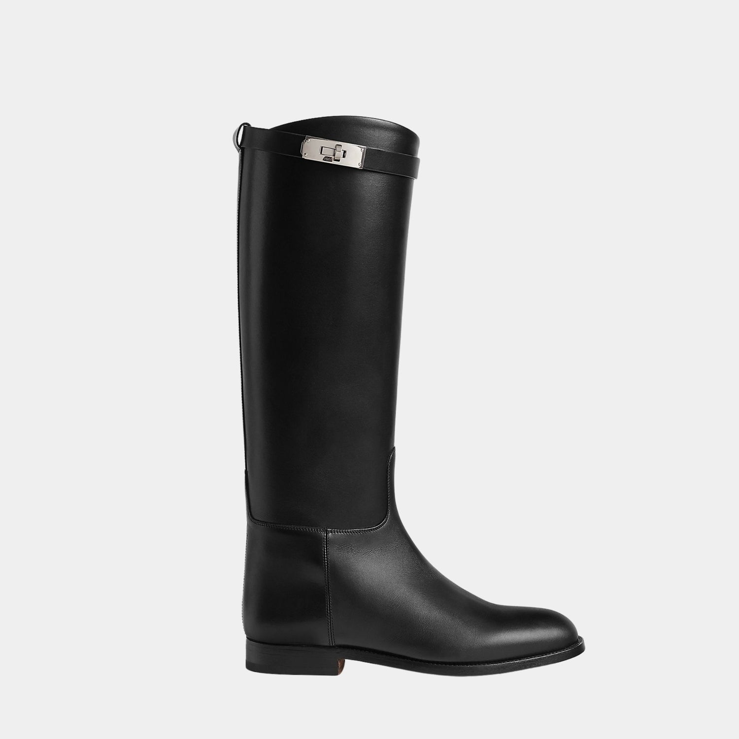 Hermes Jumping Boots in Box Calfskin, Noir, Side
