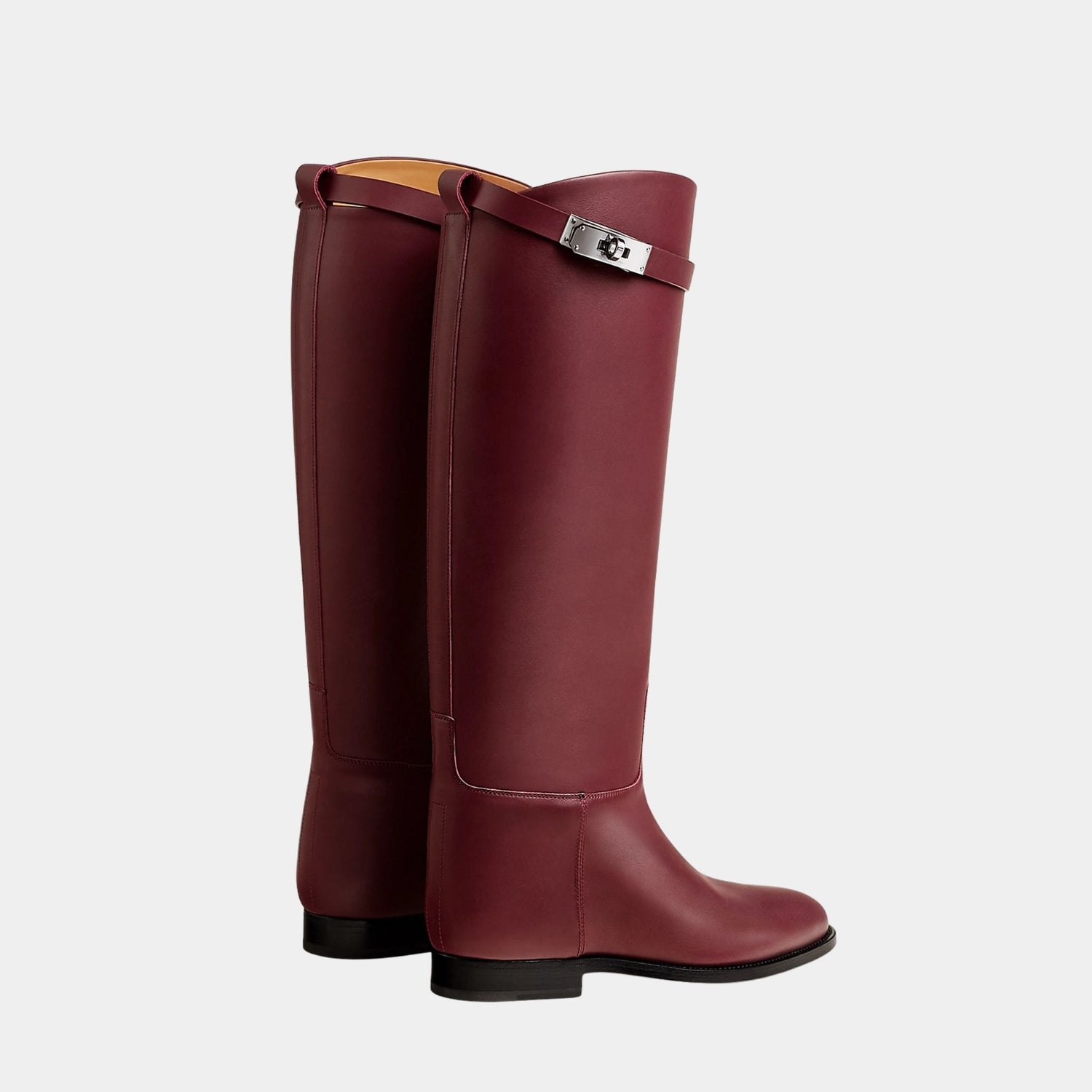 Hermes Jumping Boots in Box Calfskin, Rouge H, Back