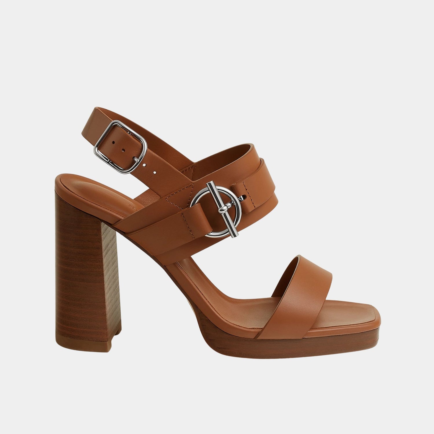 Hermes Keen 90 High Heel Sandal in Calfskin, Naturel, Side