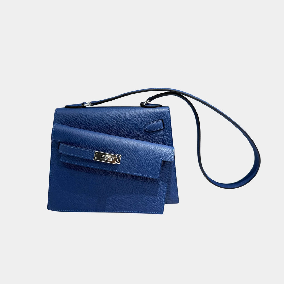 Hermes Kelly 20 Epsom Limited Edition En Desordre Bleu Tie PHW, Front