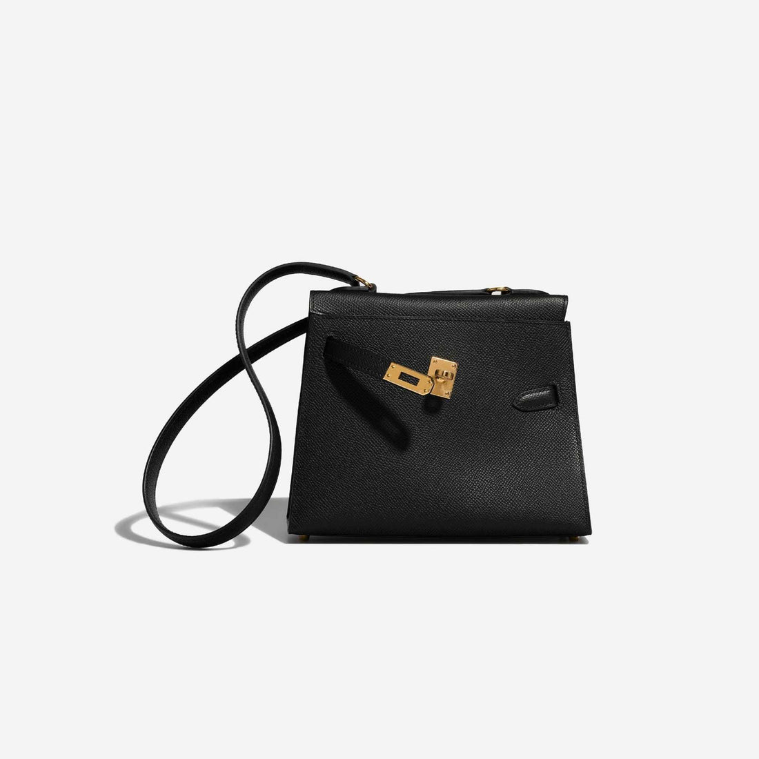 Hermes Kelly 20 ميني إن ديسوردر إبسوم أسود، من الأمام