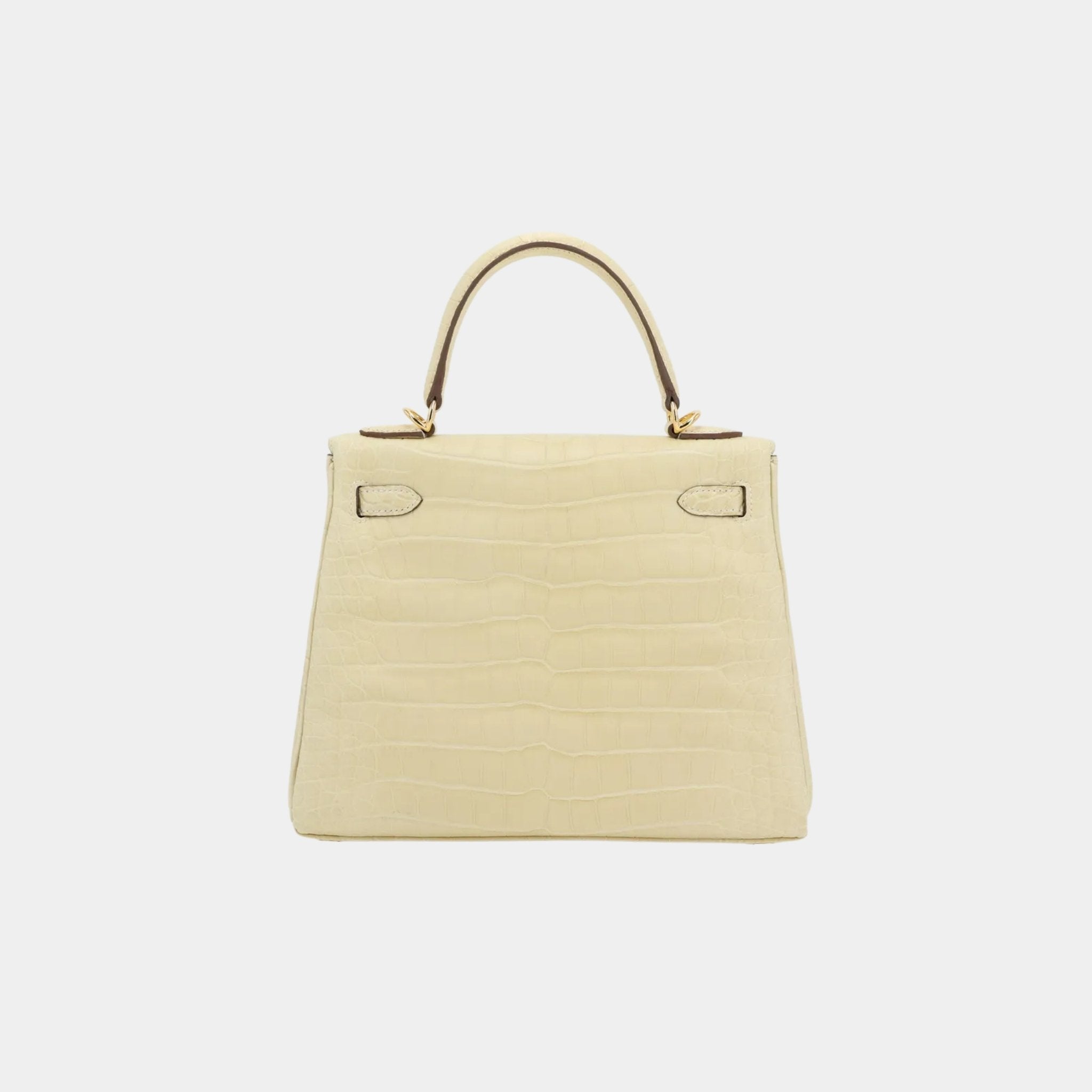 Hermes Kelly 25 Alligator Vanille GHW, Back