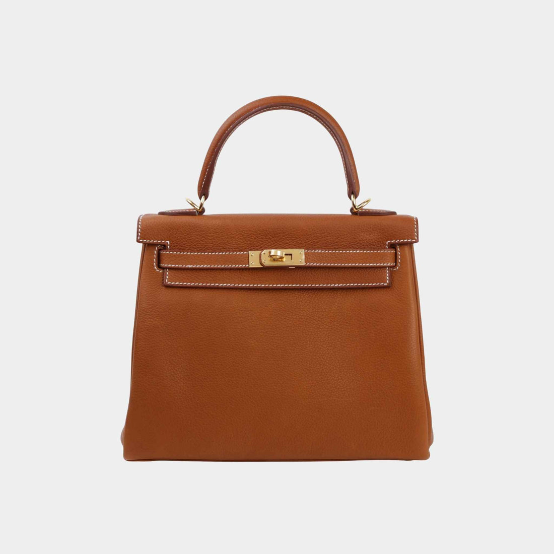Hermes Kelly 25 Barenia Faubourg Fauve GHW, Front