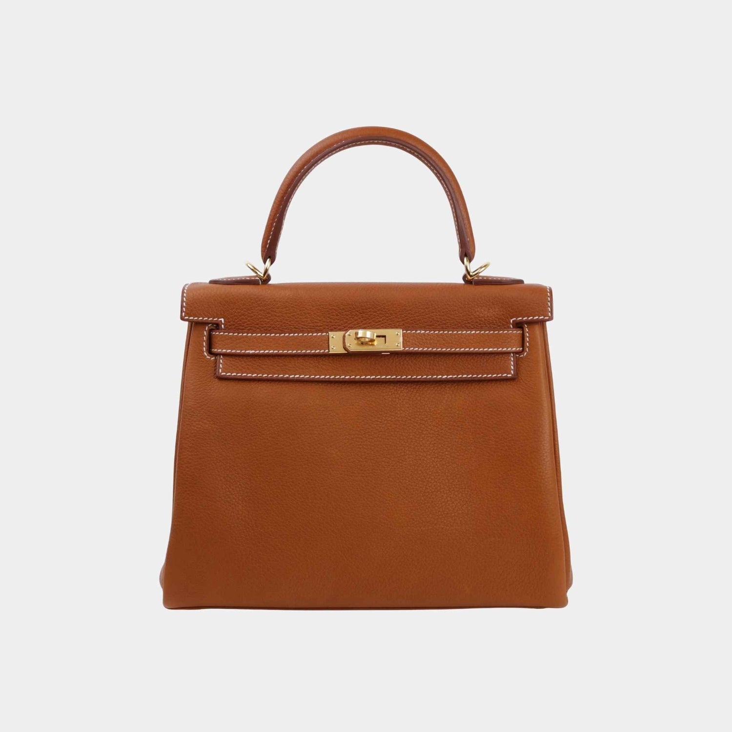 Hermes Kelly 25 Barenia Faubourg Fauve GHW, Front