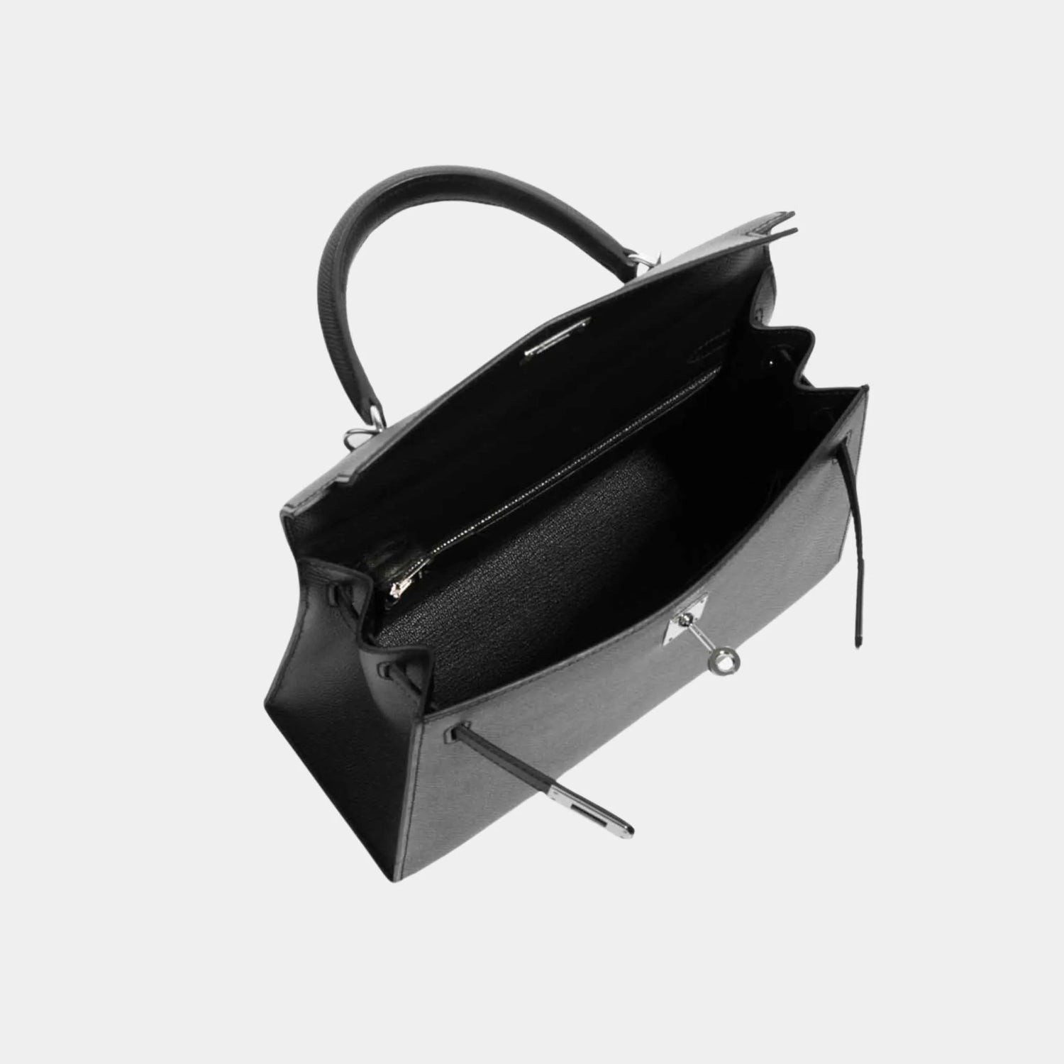 Hermes Kelly 25 Epsom Black PHW, Top