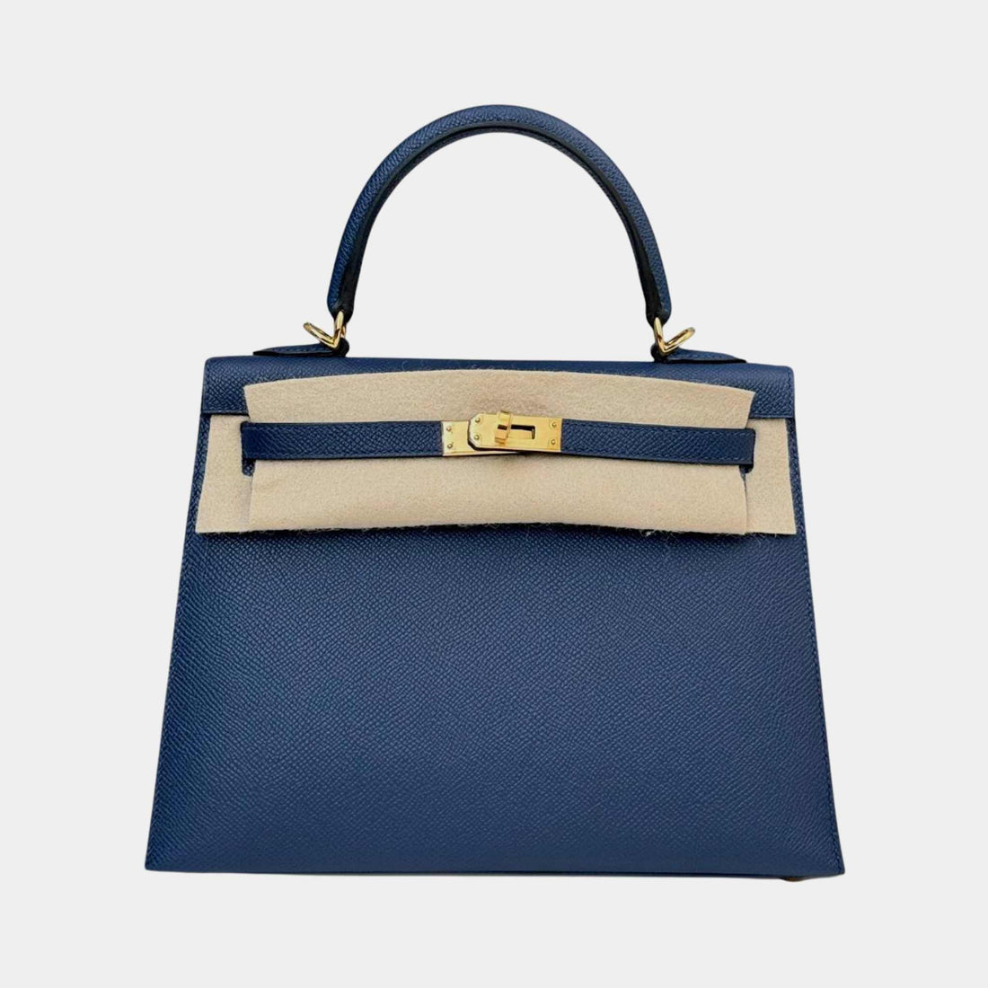 Hermes Kelly 25 Epsom Bleu Navy GHW, Front